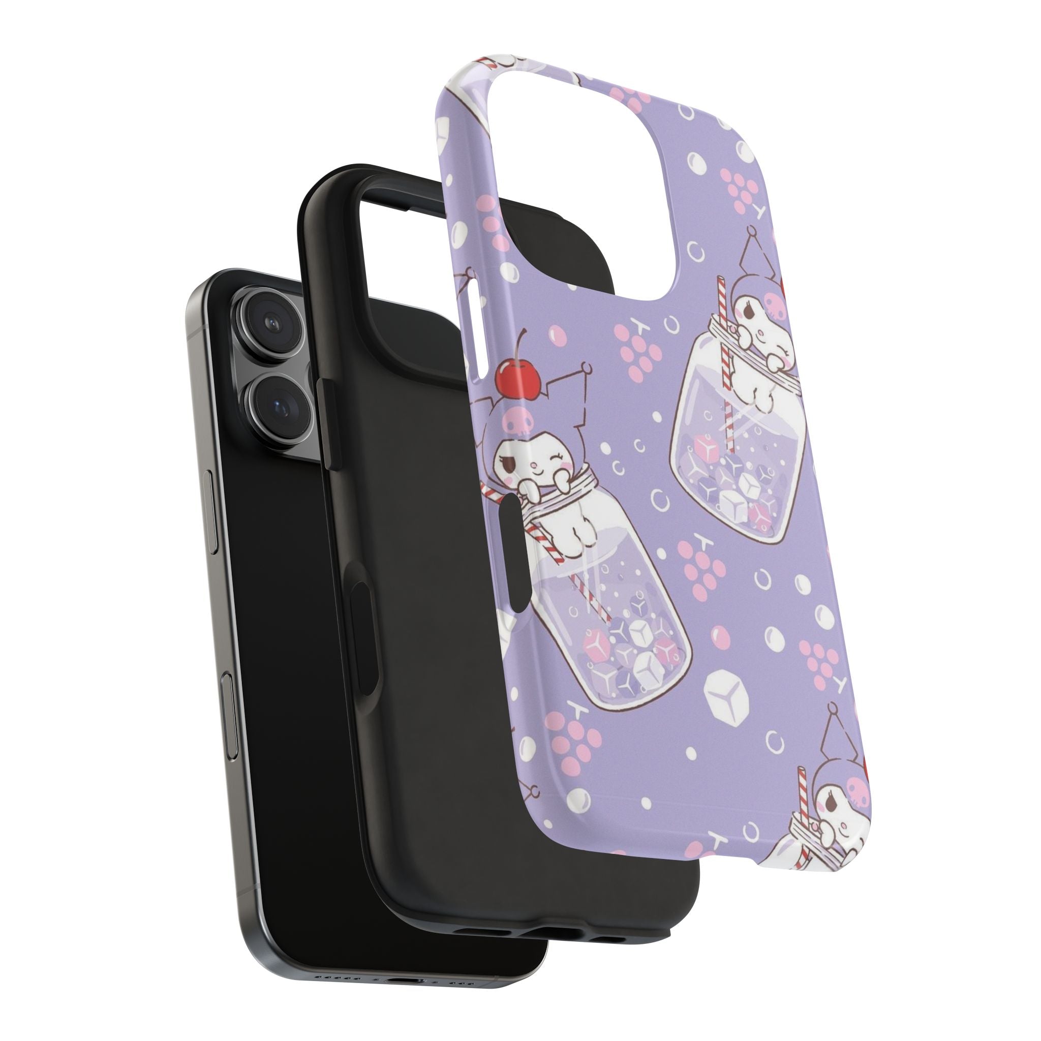 Kuromi Sanrio Kawaii Seal Bubble Tea Phone Case | Tough Phone Case