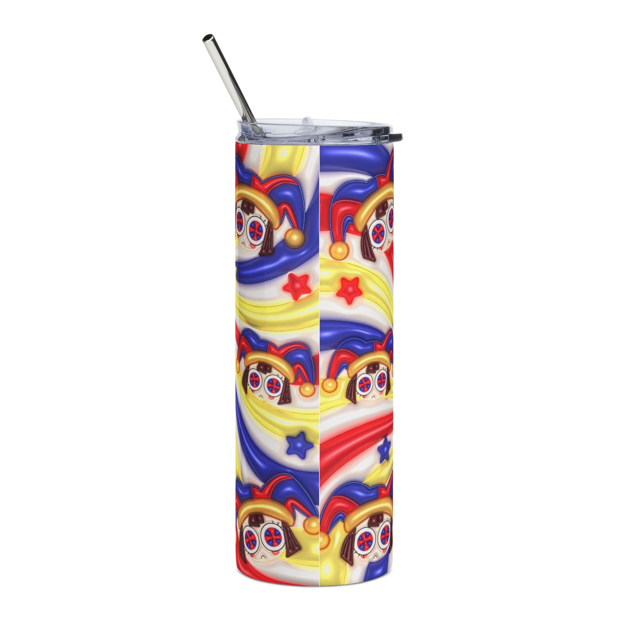 Pomni The Amazing Digital Circus Patriotic Jester Spiral Tumbler | Stainless Steel 20oz