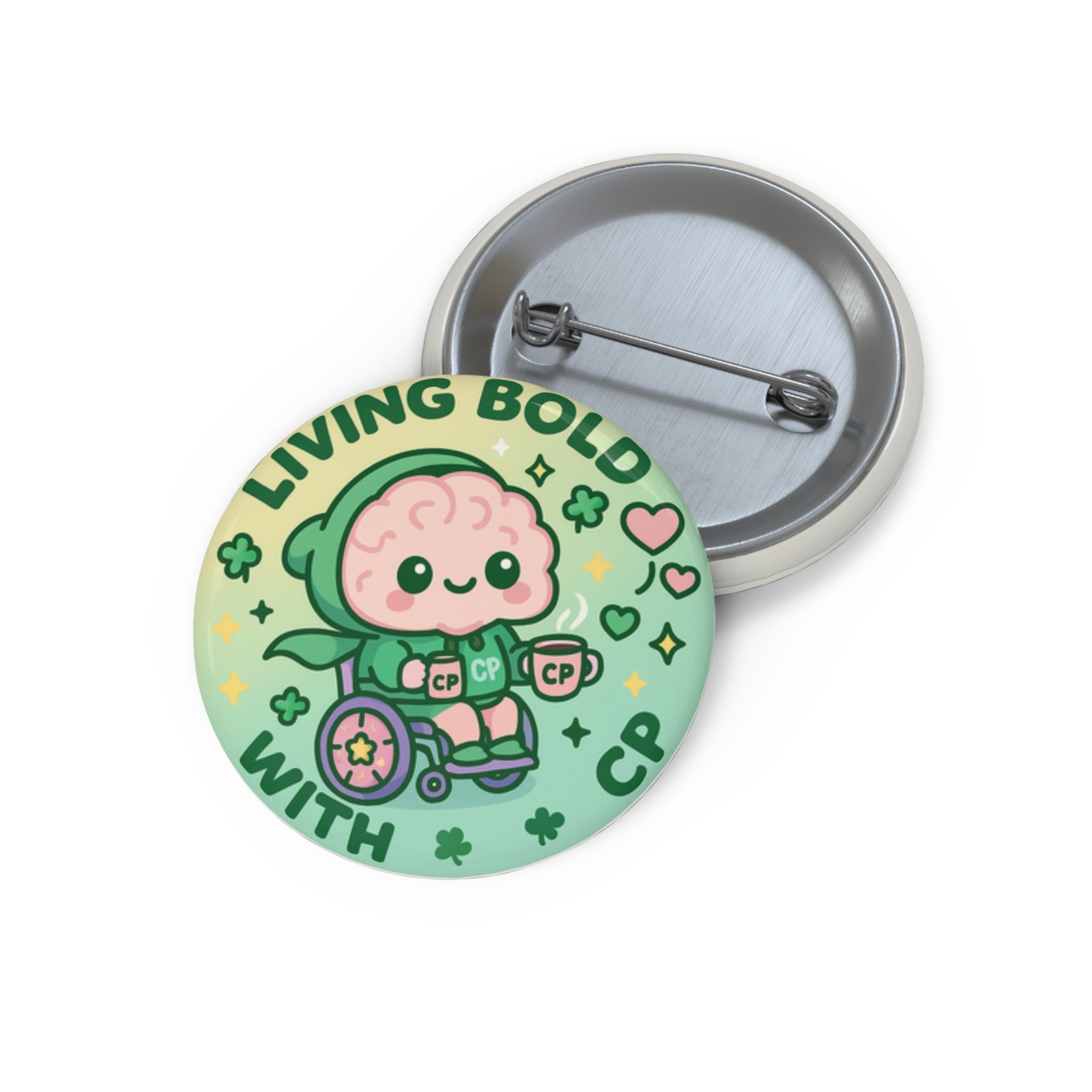 Chronic Illness Awareness Living Bold with CP Pin Button | Cerebral Palsy Awareness Enamel Pin