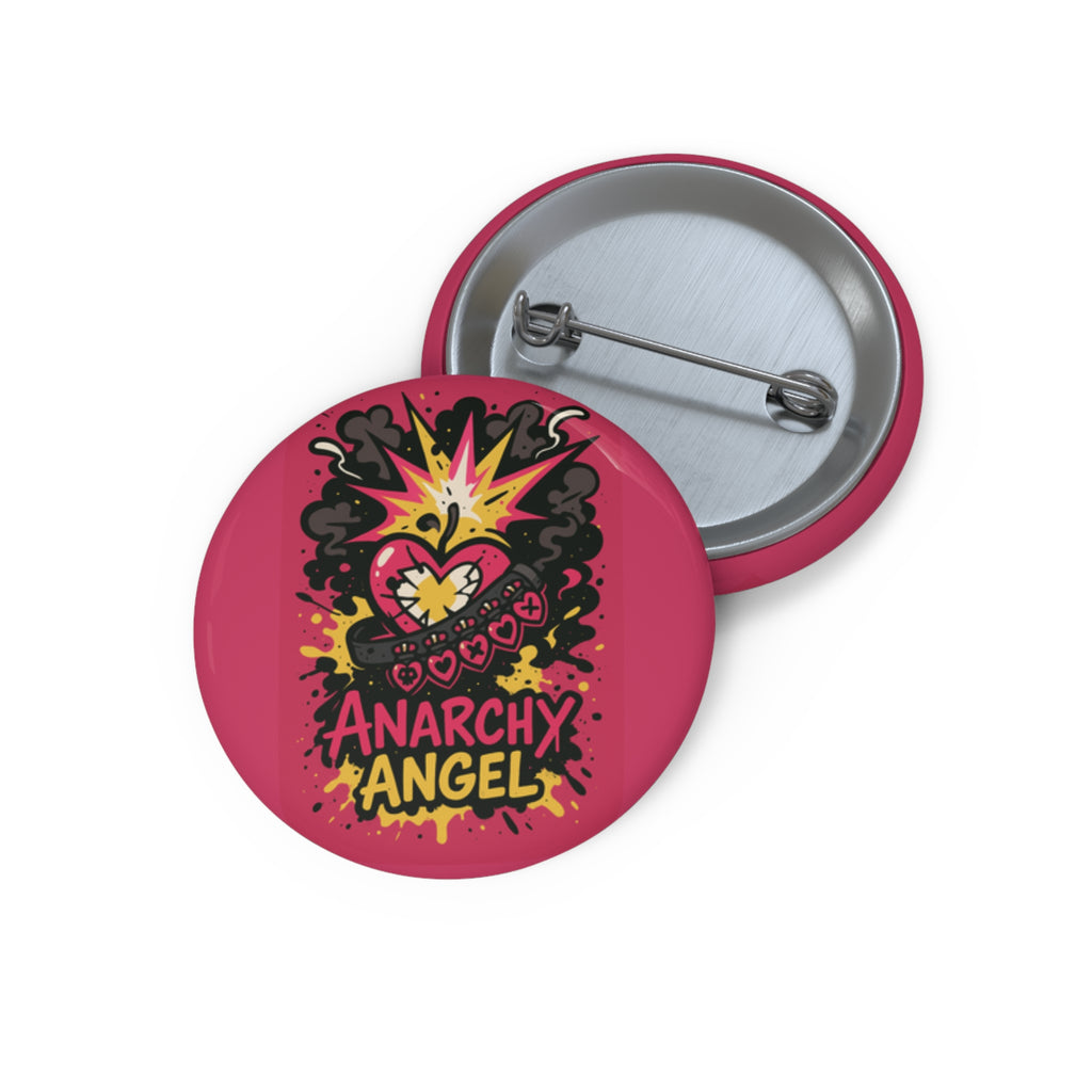 Hazbin Hotel Cherri Bomb Inspired Anarchy Angel Heart pin button | 1.25" enamel-style pin