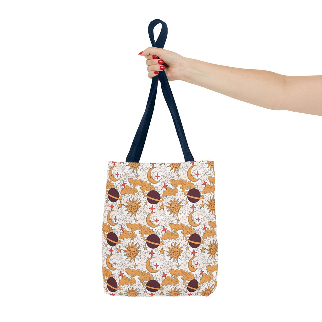 Celestial Sun Moon Pattern Tote Bag | Astrology Zodiac Starry Design