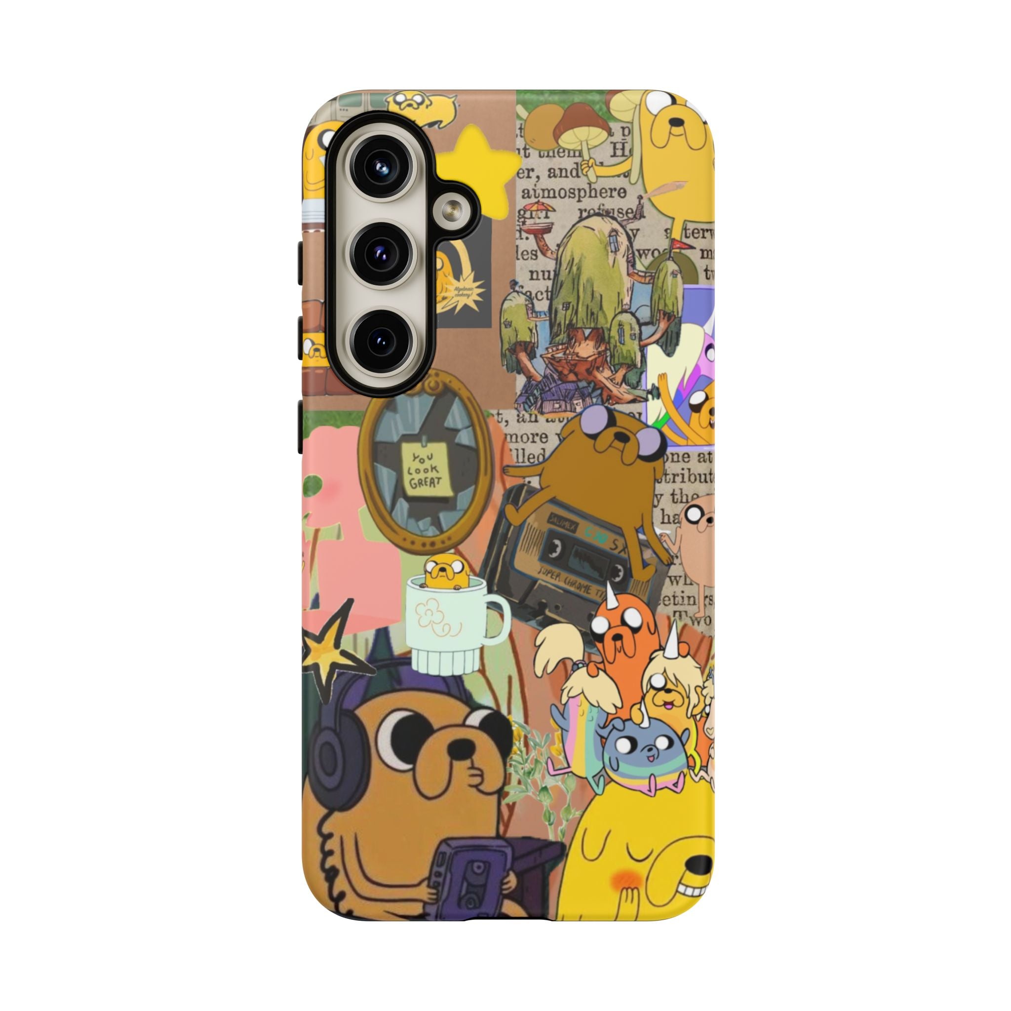Adventure Time Jake the Dog Cartoon Collage Phone Case | Adventure Dog Character Pattern