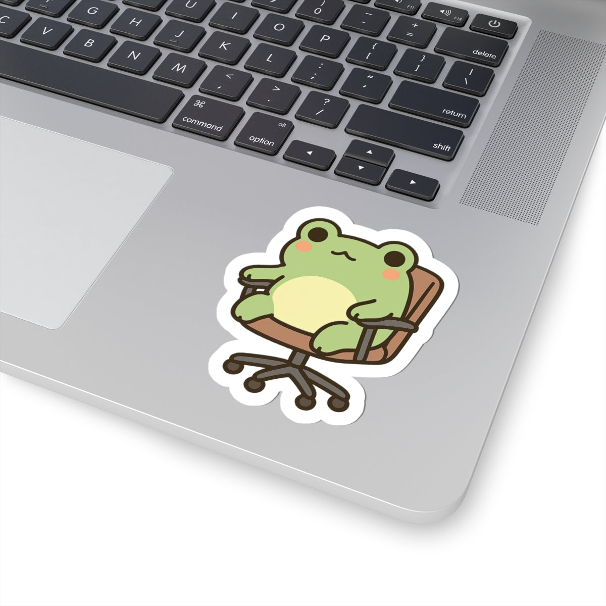 Cute Frog on Office Chair Sticker | Kiss-Cut Vinyl Sticker