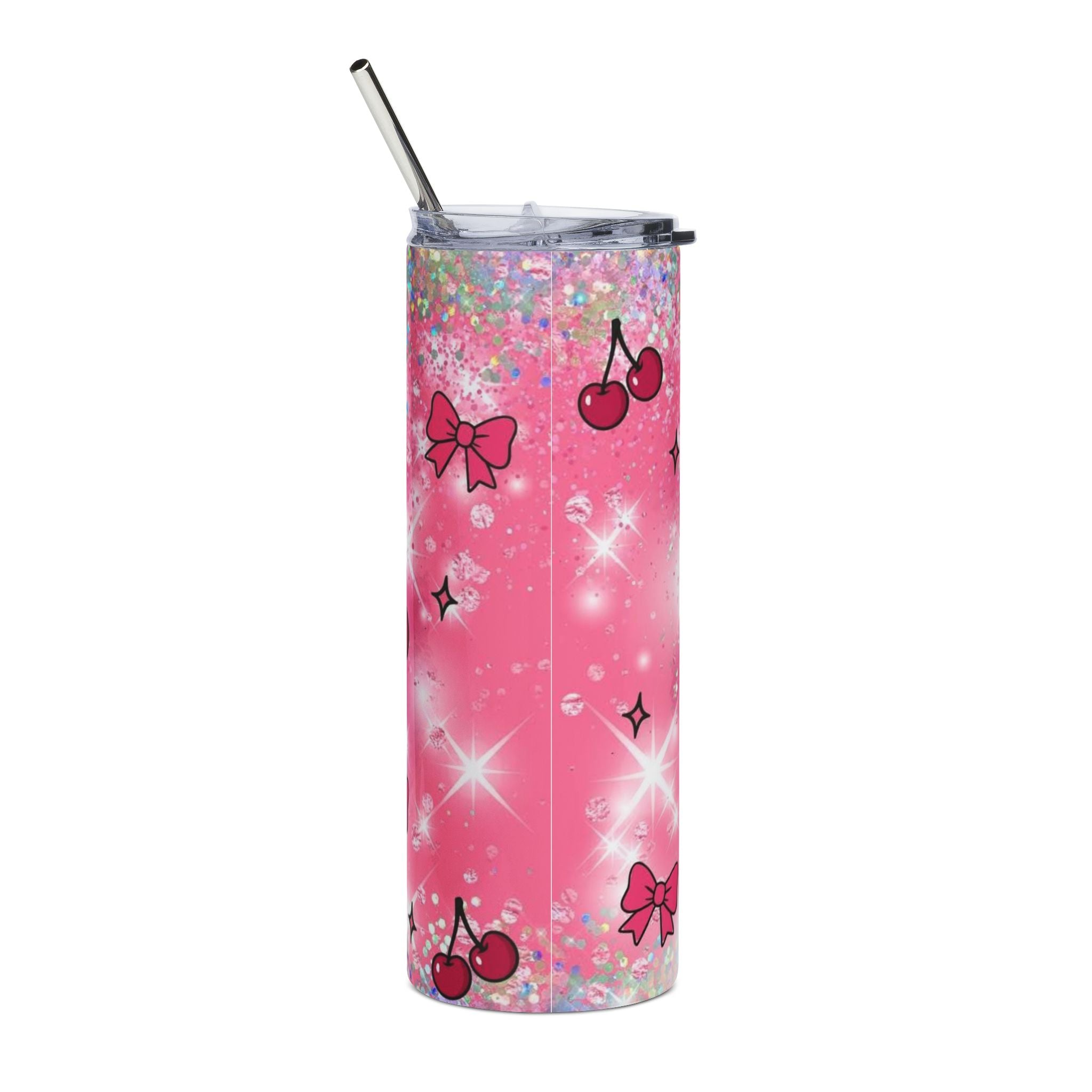 Dr Pepper Pink Aesthetic Girly Tumbler | 20oz Stainless Steel Cherry Sparkle
