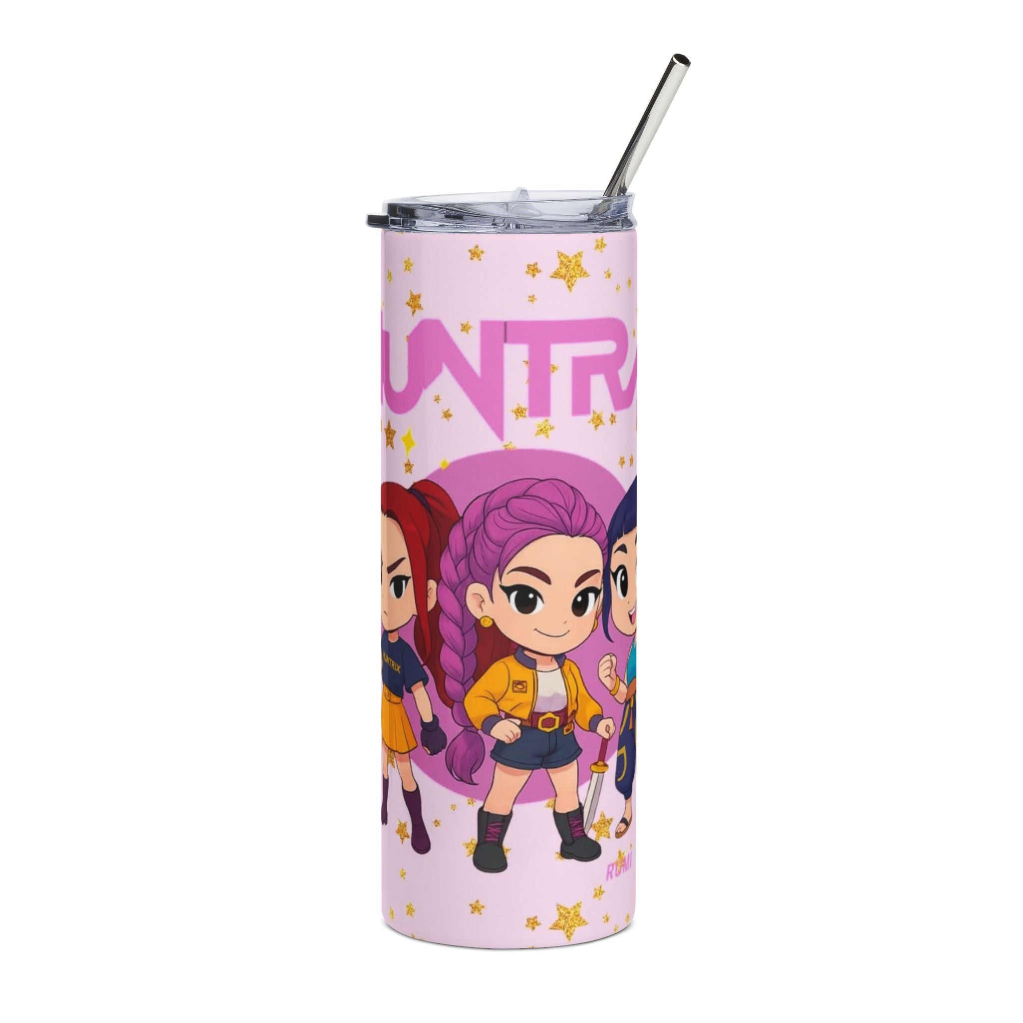 Kpop Demon Hunters Huntrix Anime Girl Squad Characters 20oz Tumbler | Stainless Steel Skinny Cup
