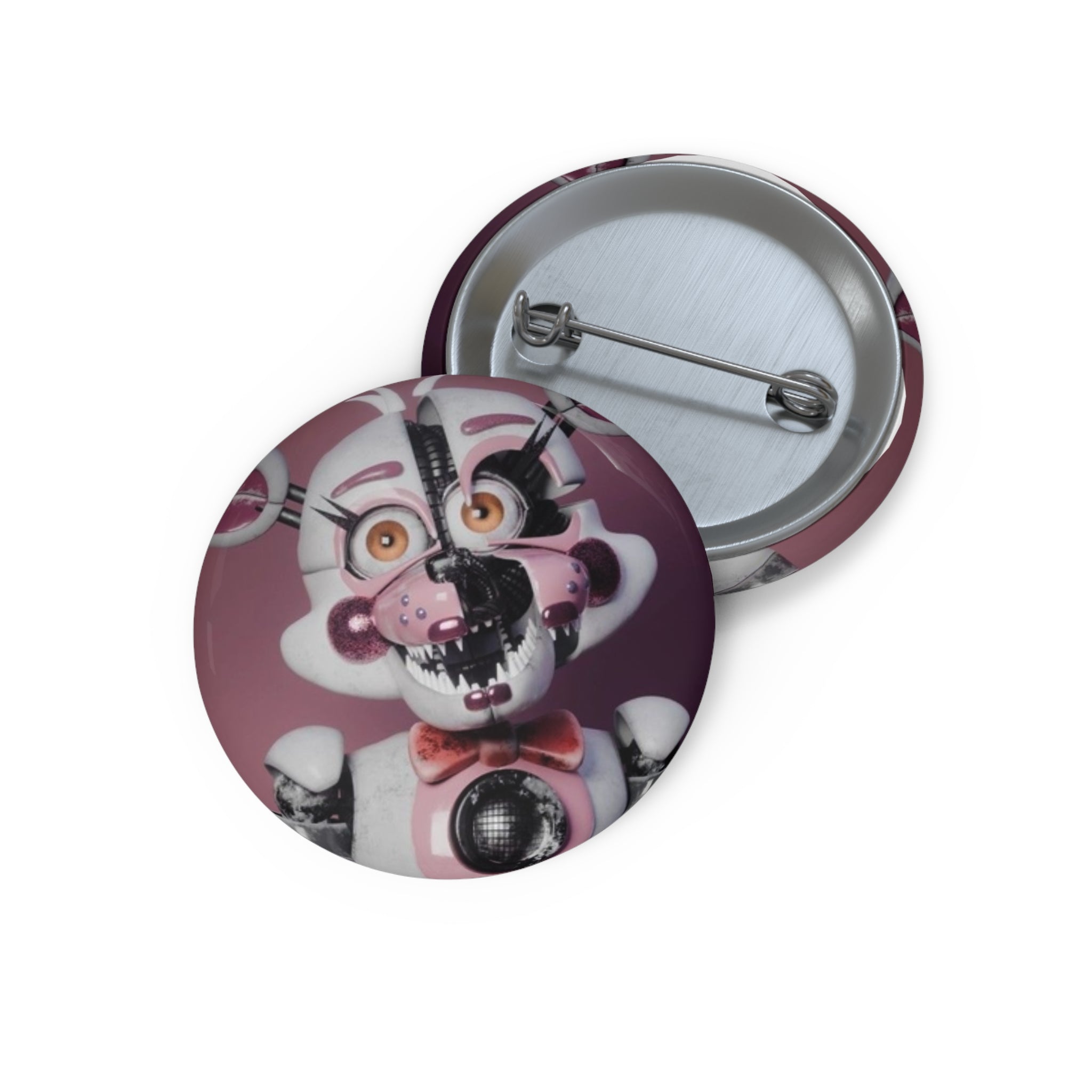 FNAF 5NAF Five Nights at Freddys Funtime Foxy Sister Location Pink Animatronic Character Pin Button | 1.25" Round Badge