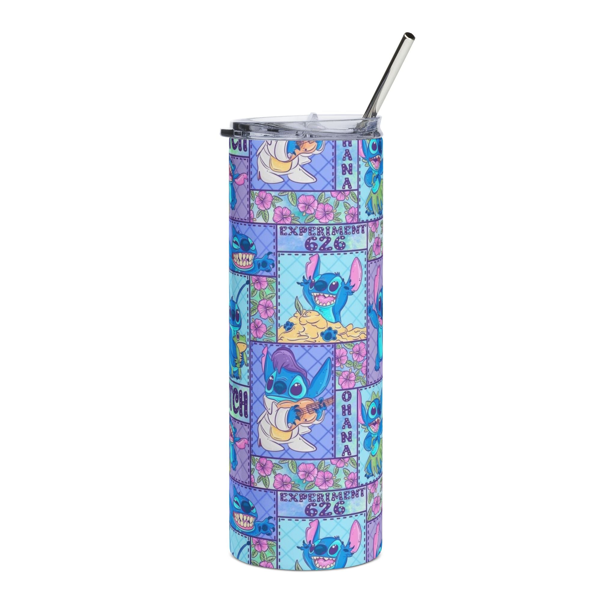 20oz Stitch Stainless Steel Tumbler — Lilo & Stitch Patchwork Design