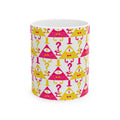 Gravity Falls Bill Cipher Mystery Triangle Pattern Mug | Colorful Eye & Question Mark Design