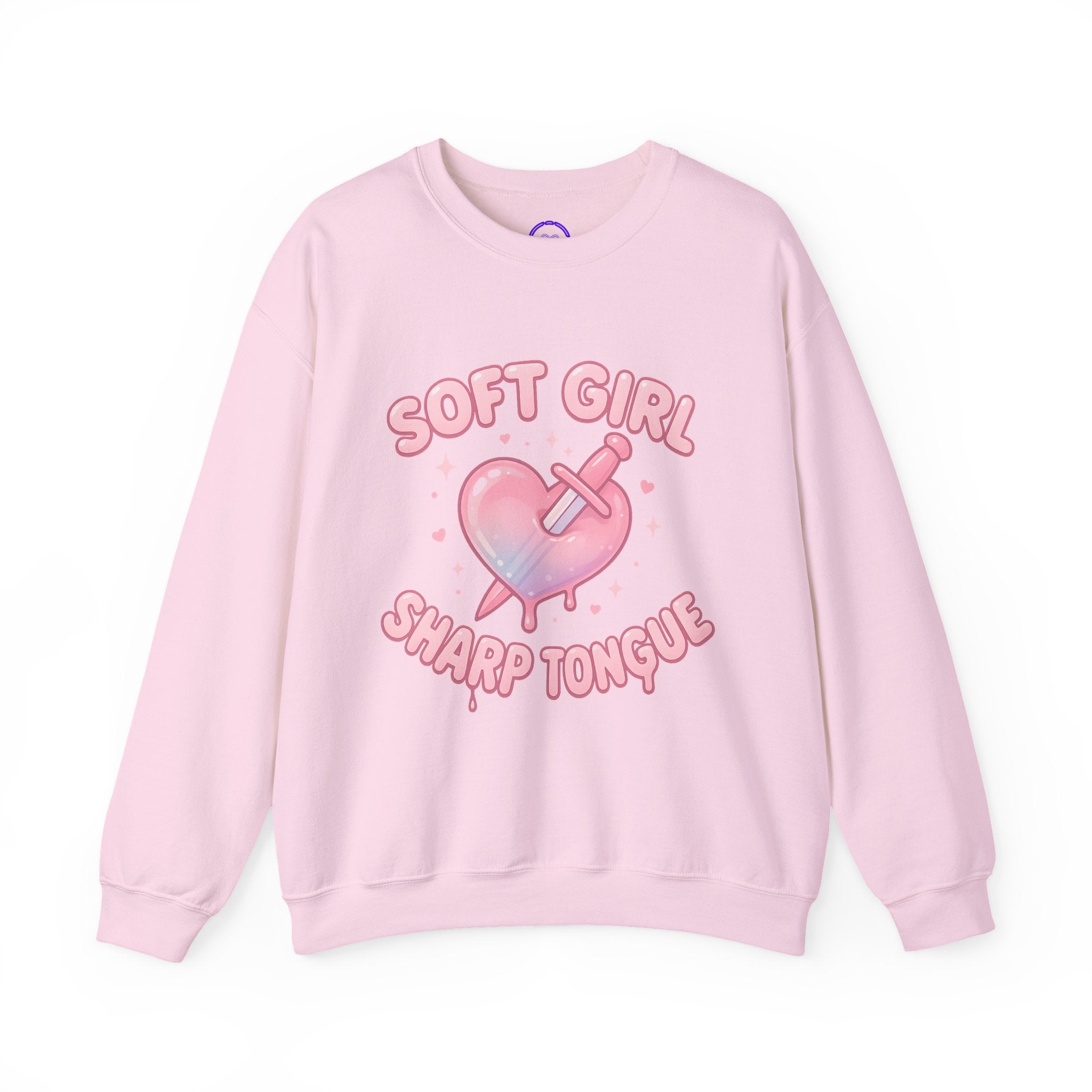 Kawaii Alt Aesthetic Soft Girl Sharp Tongue sweatshirt | Heart Dagger Graphic Crewneck
