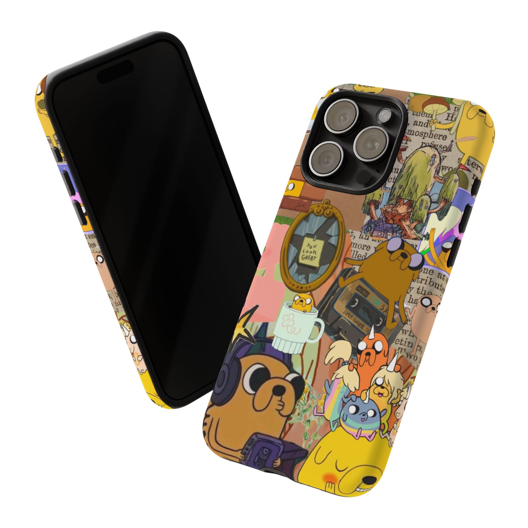 Adventure Time Jake the Dog Cartoon Collage Phone Case | Adventure Dog Character Pattern