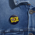Undertale Frisk Pixel Character in Yellow Flowers Pin Button | Gaming Pixel Art Button
