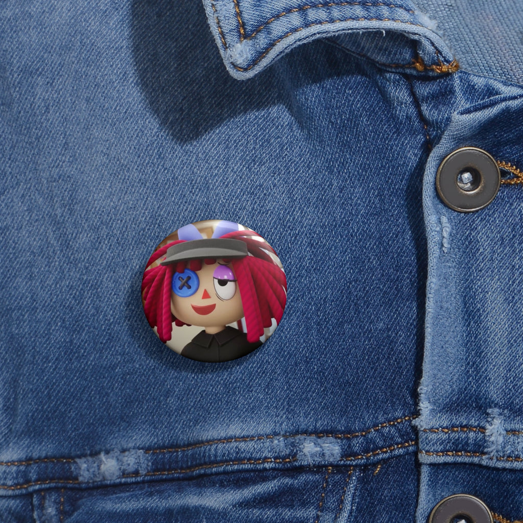 The Amazing Digital Circus Ragatha Rag Doll Character Pin Button | Custom Pin Buttons, Cute Kawaii Badge