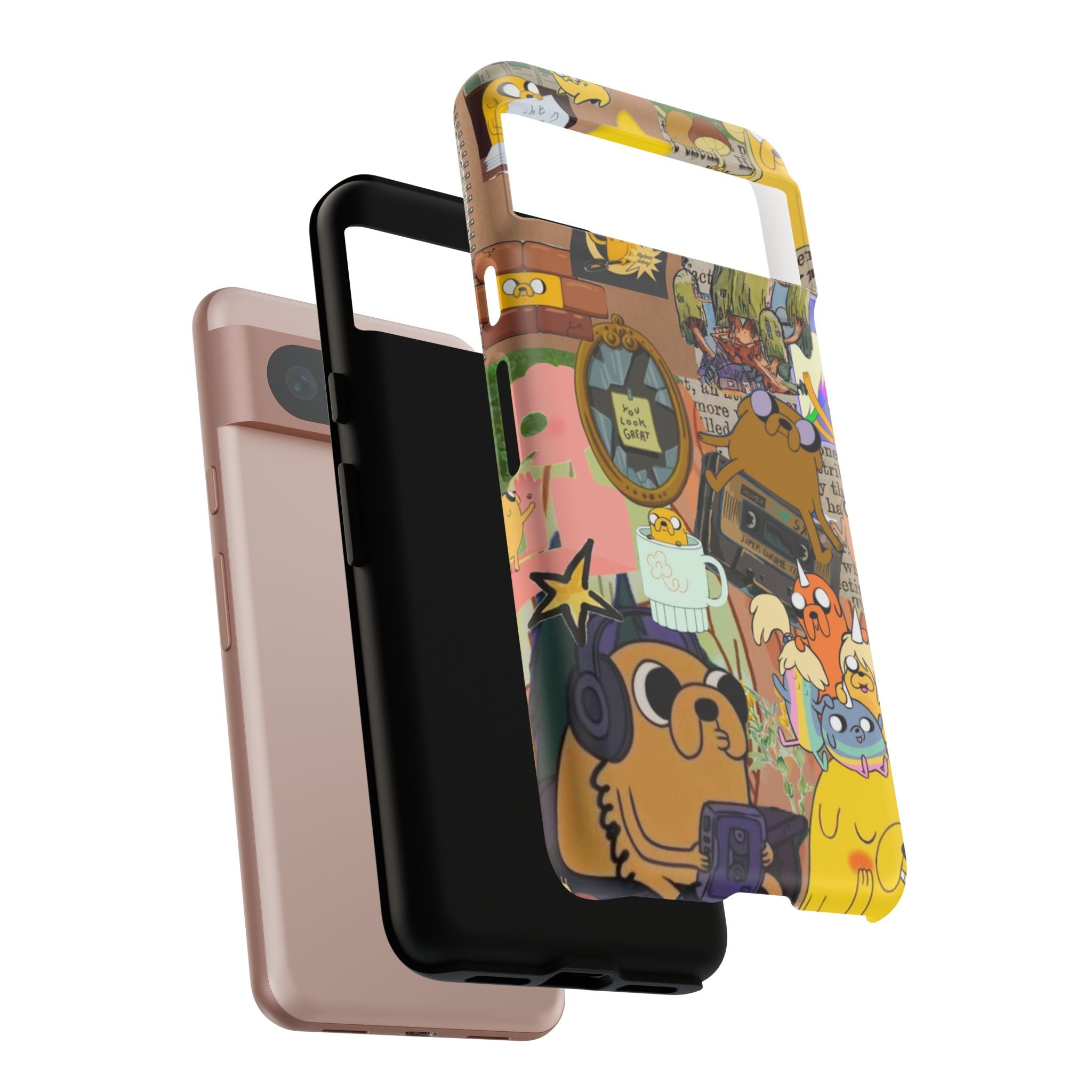 Adventure Time Jake the Dog Cartoon Collage Phone Case | Adventure Dog Character Pattern