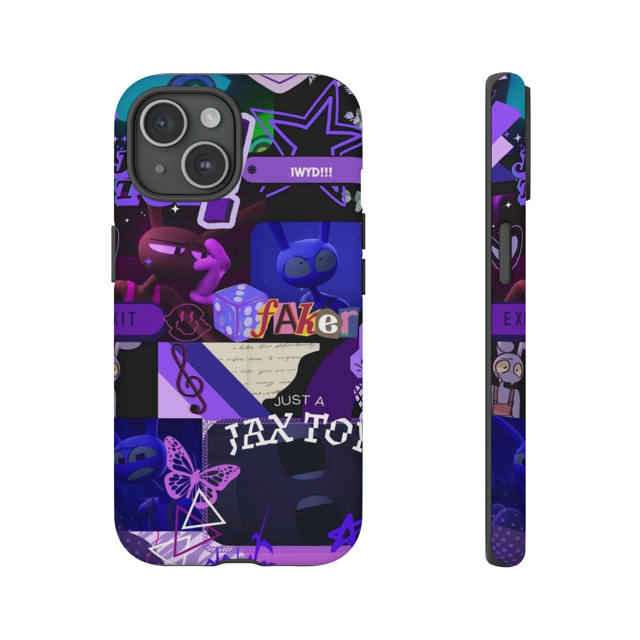 Jax The Amazing Digital Circus Purple Grunge Collage Phone Case | Tough Cases
