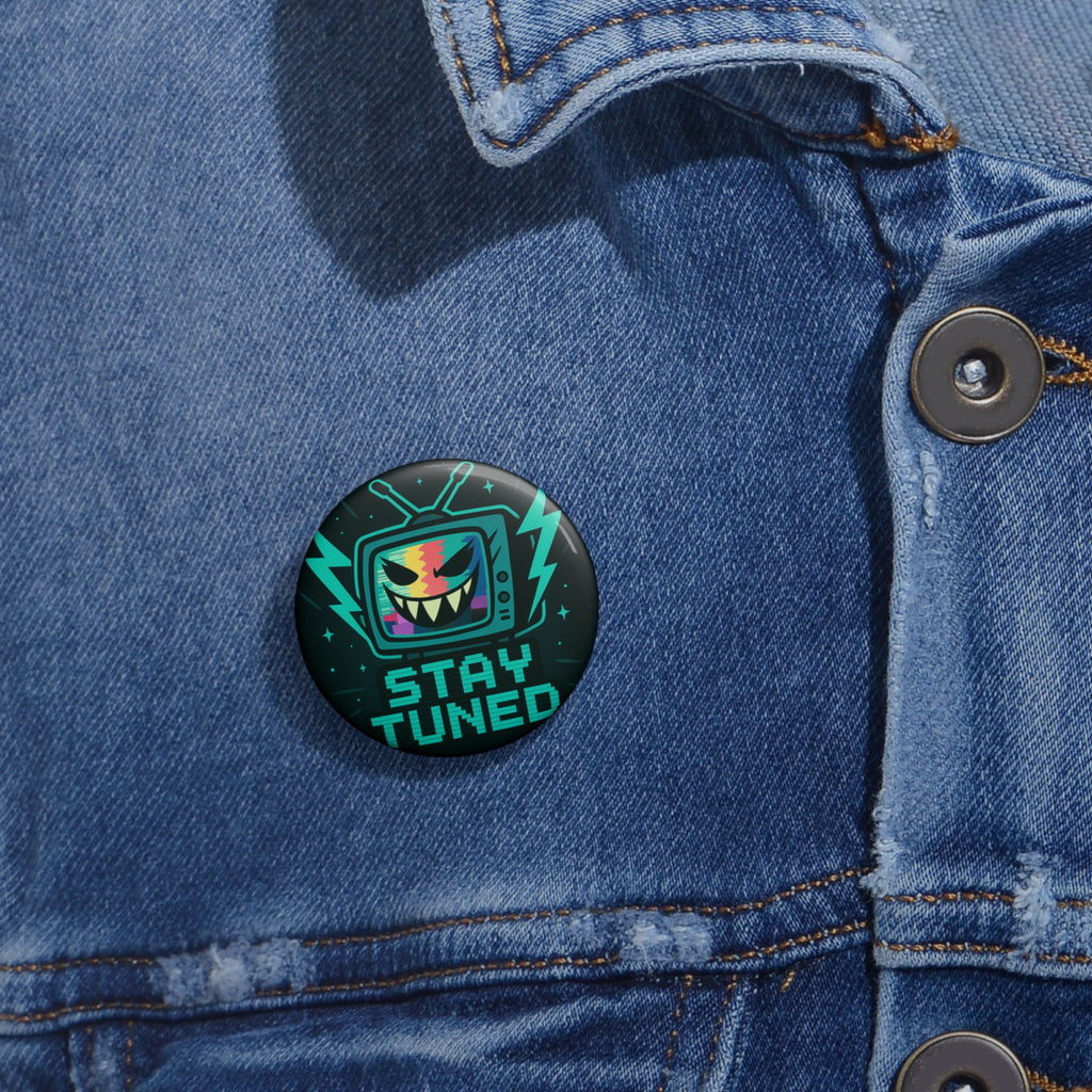 Hazbin Hotel Vox Inspired The Vees Stay Tuned TV Monster Pin Button | Enamel Style Round Badge