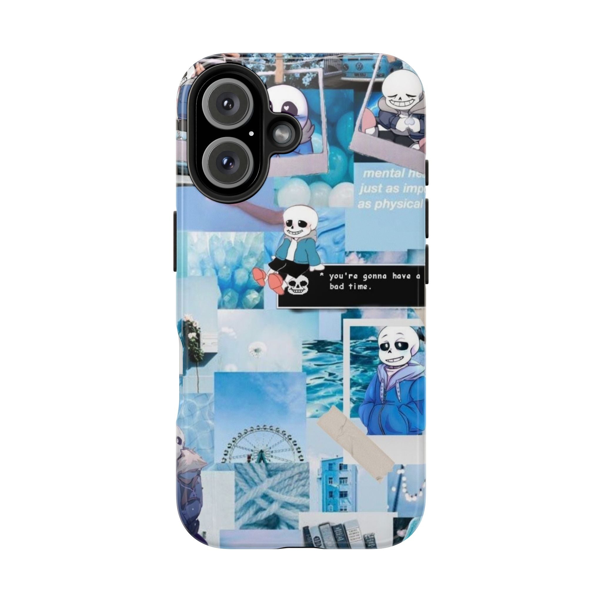 Undertale Sans Character Collage Tough Phone Case | Blue Aesthetic, Undertale-inspired