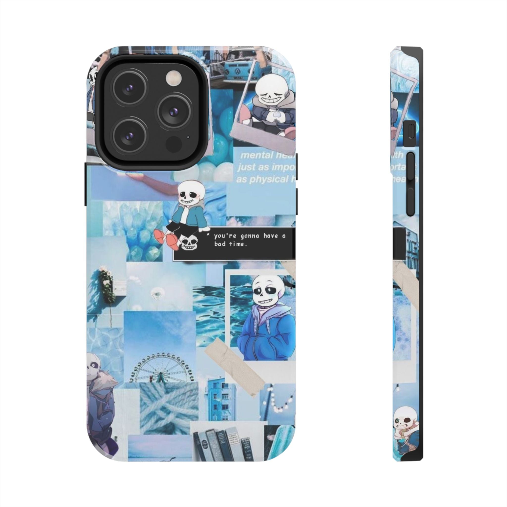 Undertale Sans Character Collage Tough Phone Case | Blue Aesthetic, Undertale-inspired