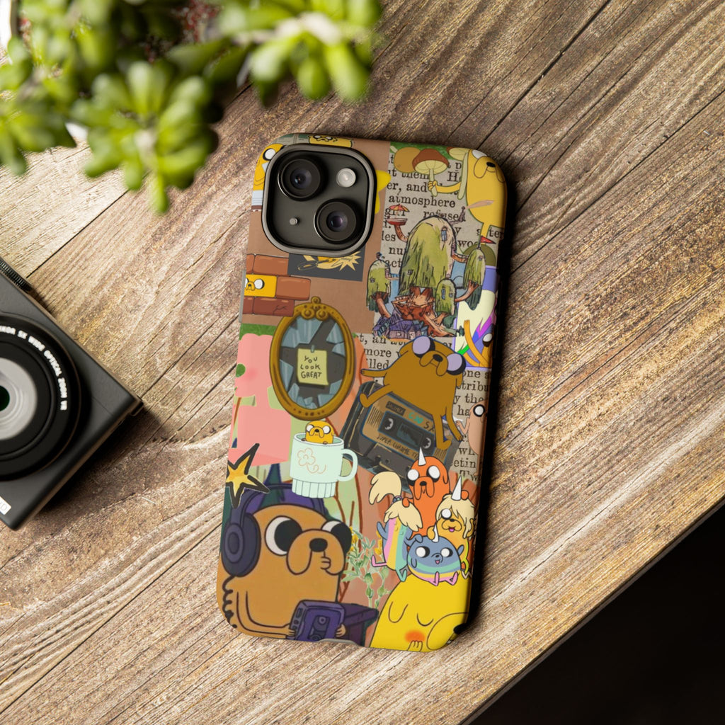 Adventure Time Jake the Dog Cartoon Collage Phone Case | Adventure Dog Character Pattern