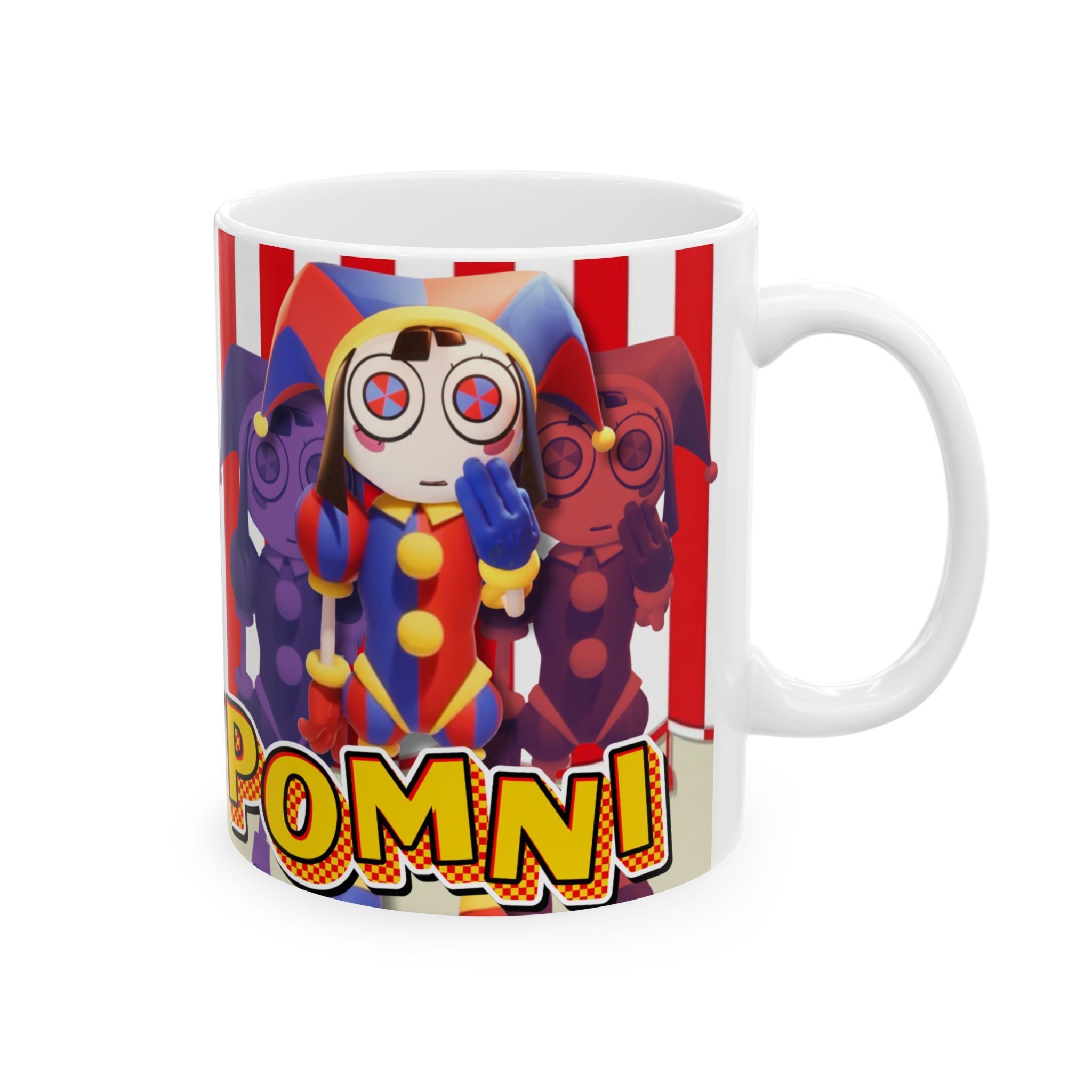 Pomni The Amazing Digital Circus Jester Clown Characters Mug | Ceramic Coffee Cup, 11oz or 15oz