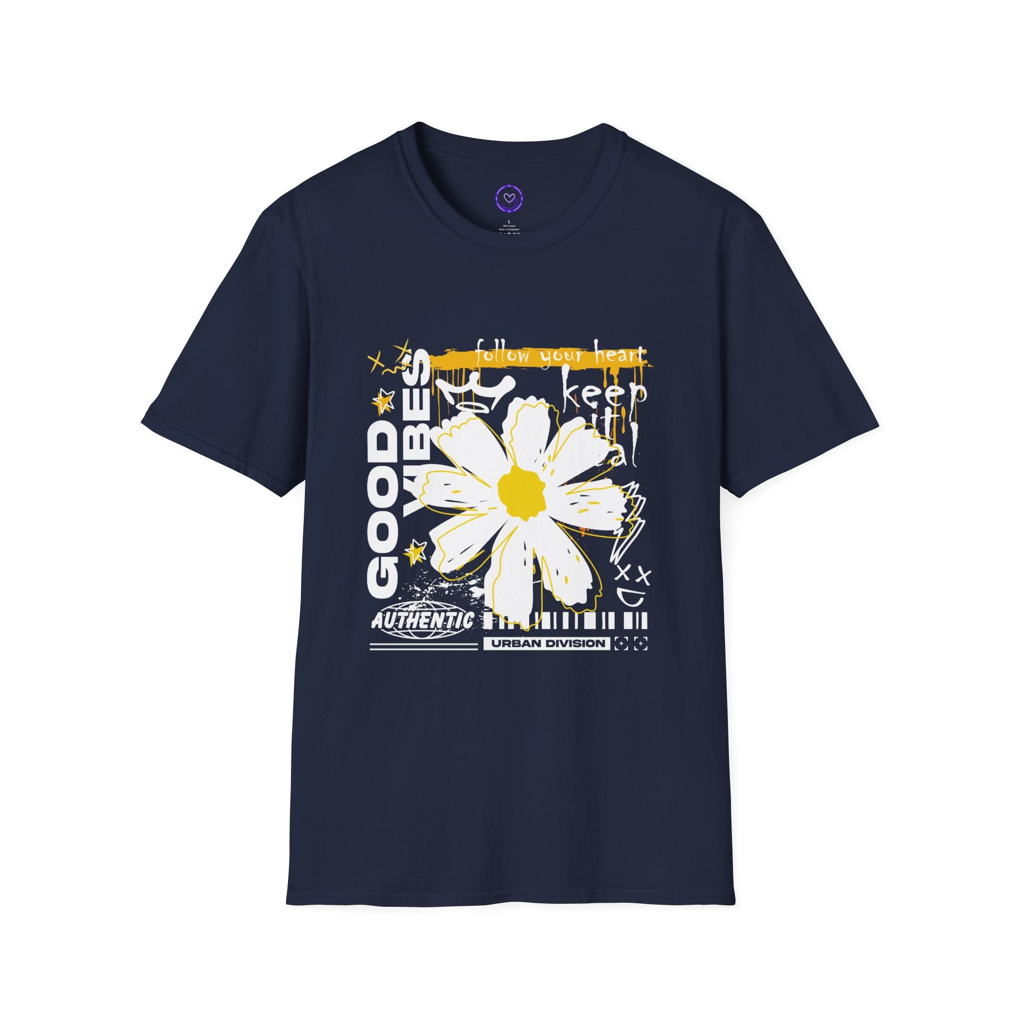 Good Vibes Daisy T-Shirt | White Yellow Floral Graphic
