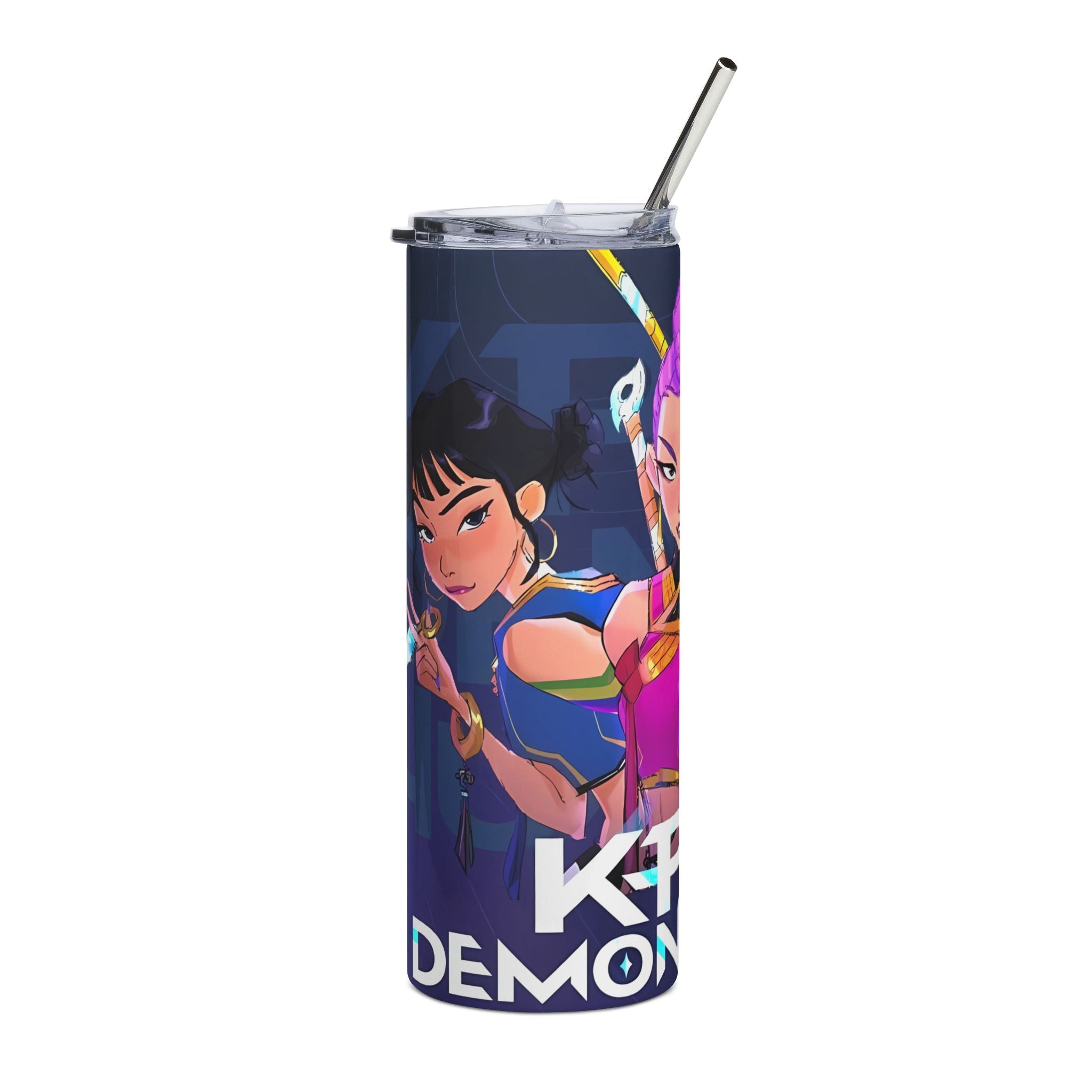 Kpop Demon Hunters Neon Anime Characters Stainless Steel Tumbler 20oz | Kpop Idol Art