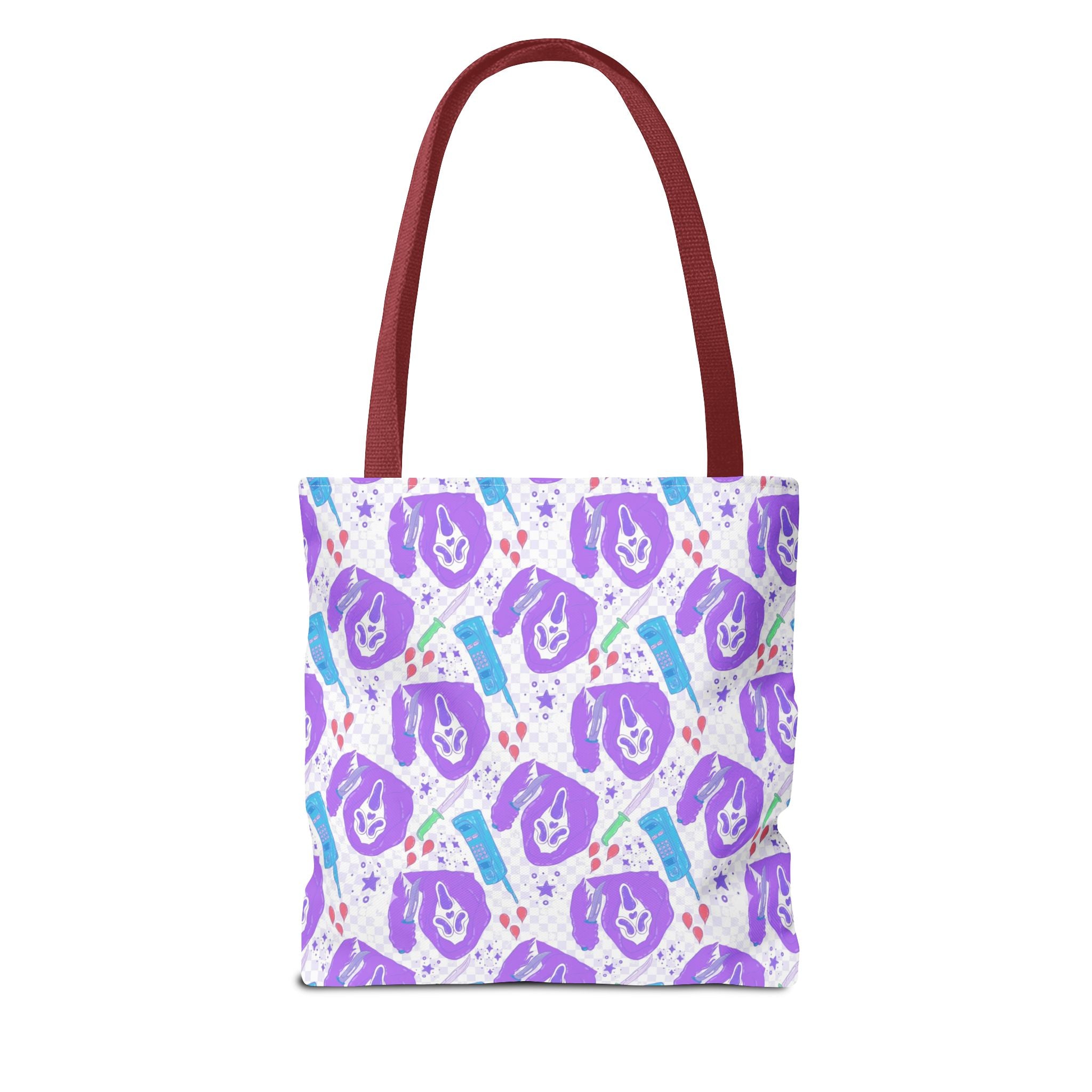 Purple Ghostface Pattern Tote Bag | Pastel Goth AOP