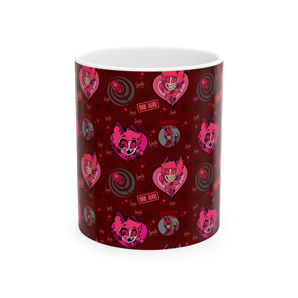 Hazbin Hotel Alastor Red Radio Demon Static Broadcat On Air Live Ceramic Mug, (11oz, 15oz)