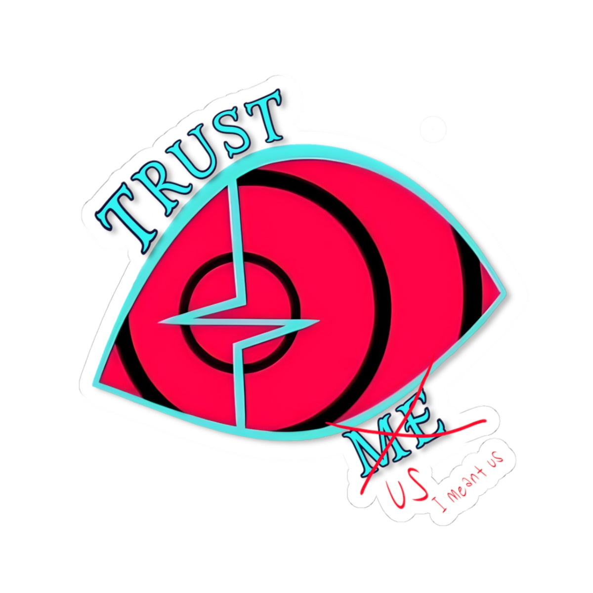 Hazbin Hotel Vox The Vees VoxTek Hellaverse Trust Eye Kiss-Cut Stickers | Trust Us Illustration Sticker