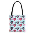 Hazbin Hotel Vox x Alastor Cute Cartoon Fox Pattern Tote Bag | Pastel Animal Face All-Over Print