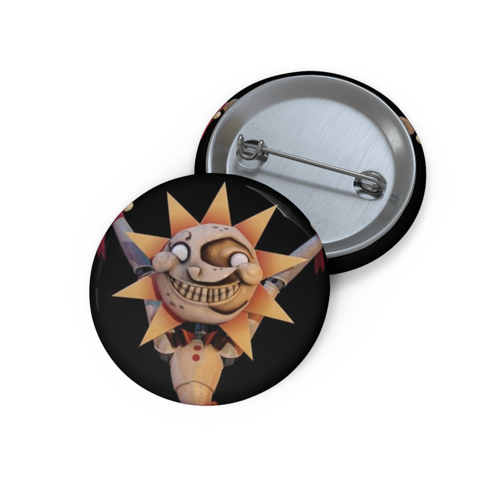 FNAF 5NAF Five Nights at Freddys Sun Security Breach Creepy Smiling Sun Pin Button | 1.25in Round Metal Button