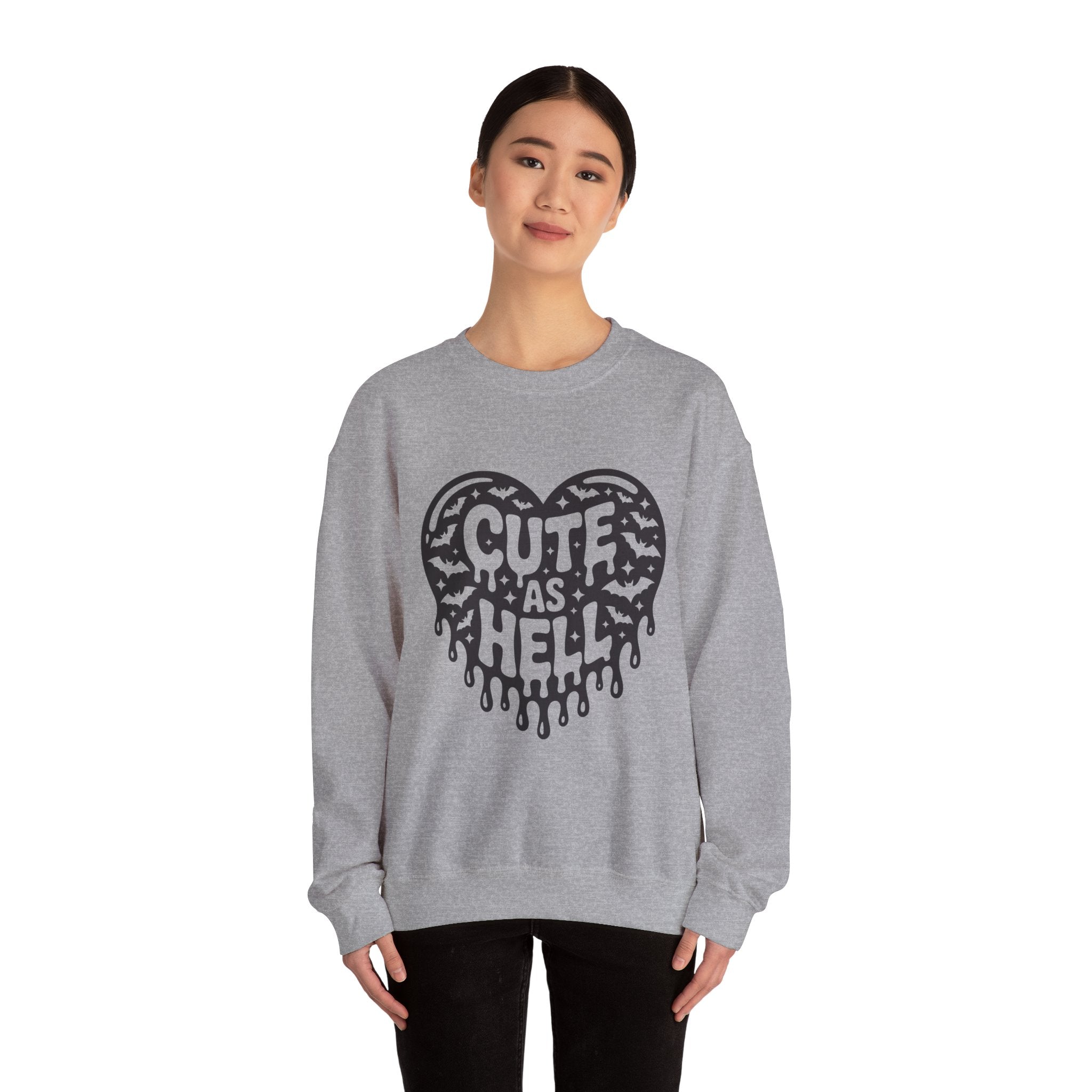 Cute As Hell heart graphic Sweatshirt | gothic drip typography