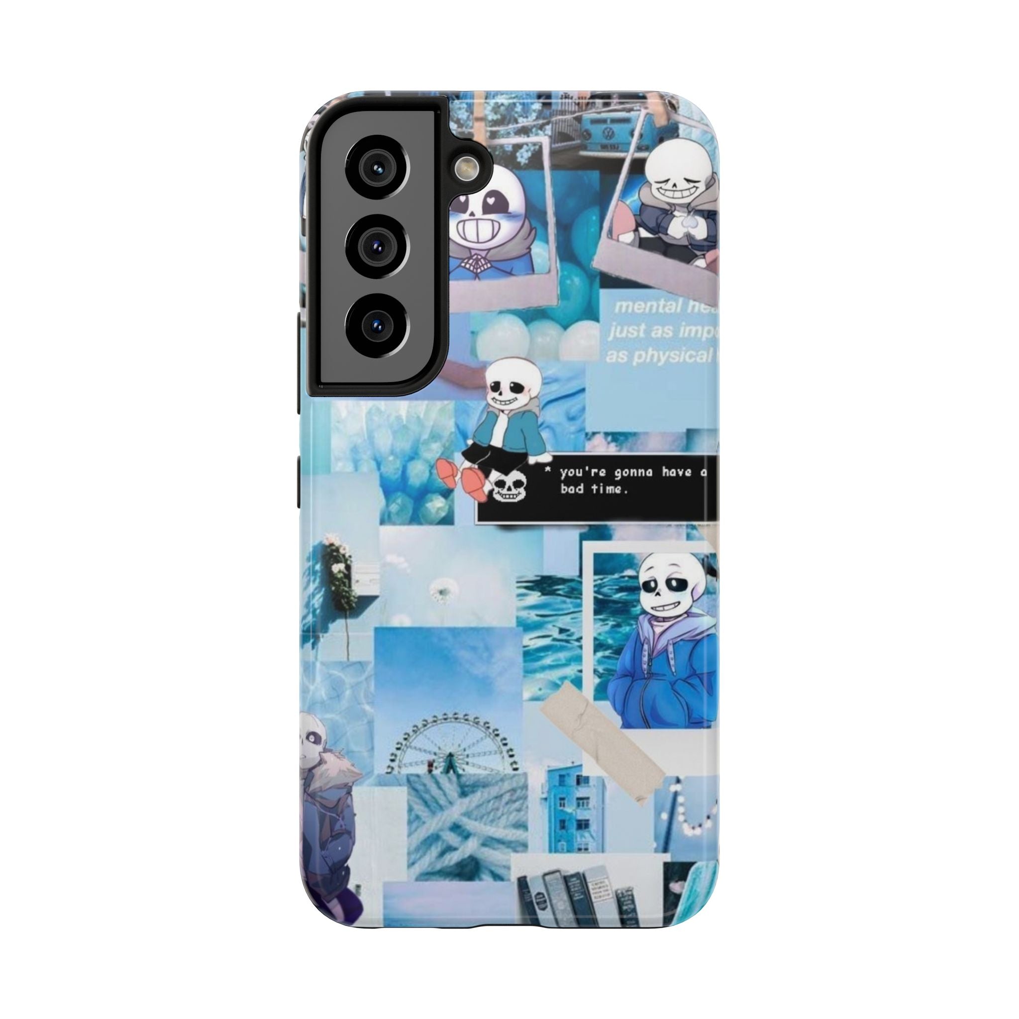 Undertale Sans Character Collage Tough Phone Case | Blue Aesthetic, Undertale-inspired
