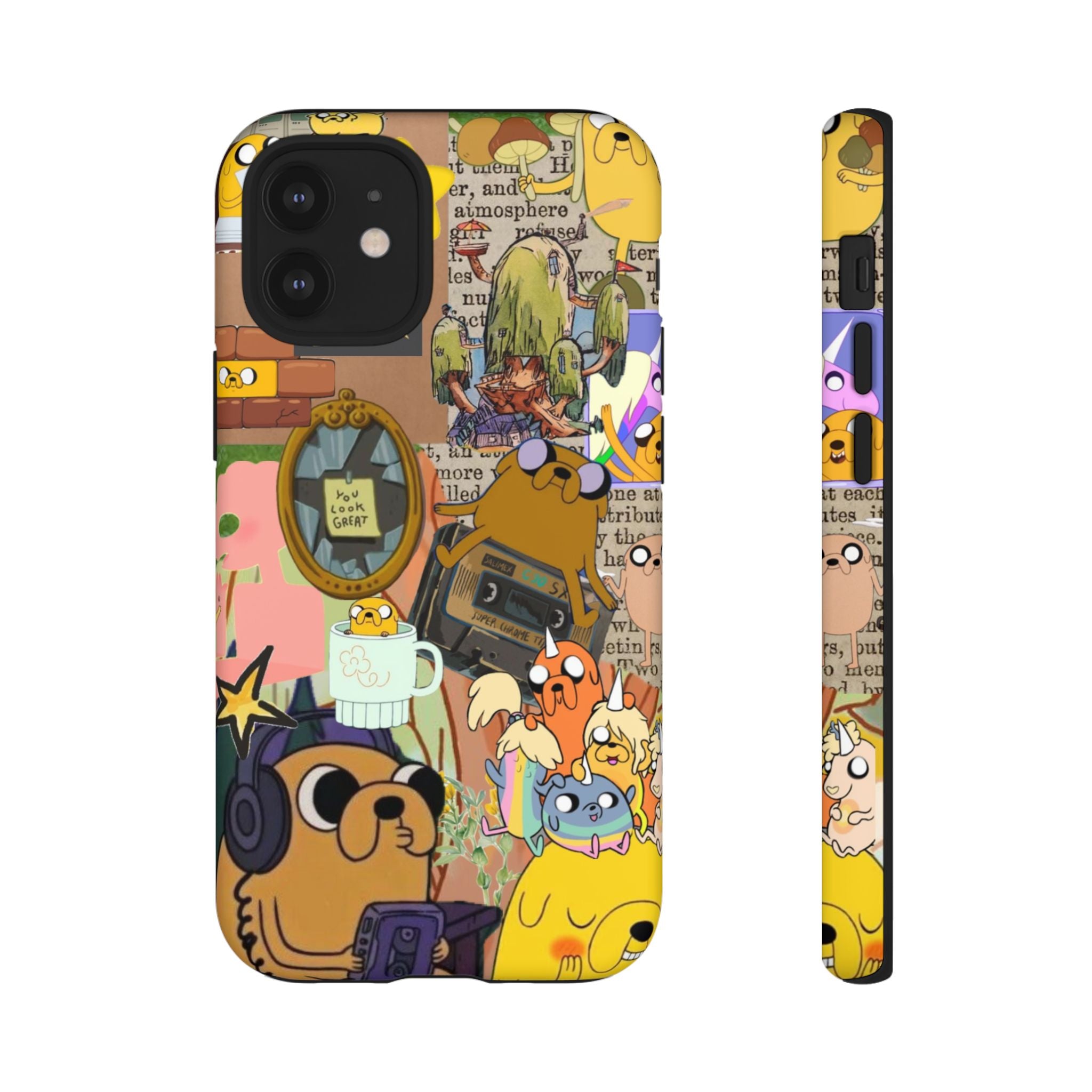 Adventure Time Jake the Dog Cartoon Collage Phone Case | Adventure Dog Character Pattern