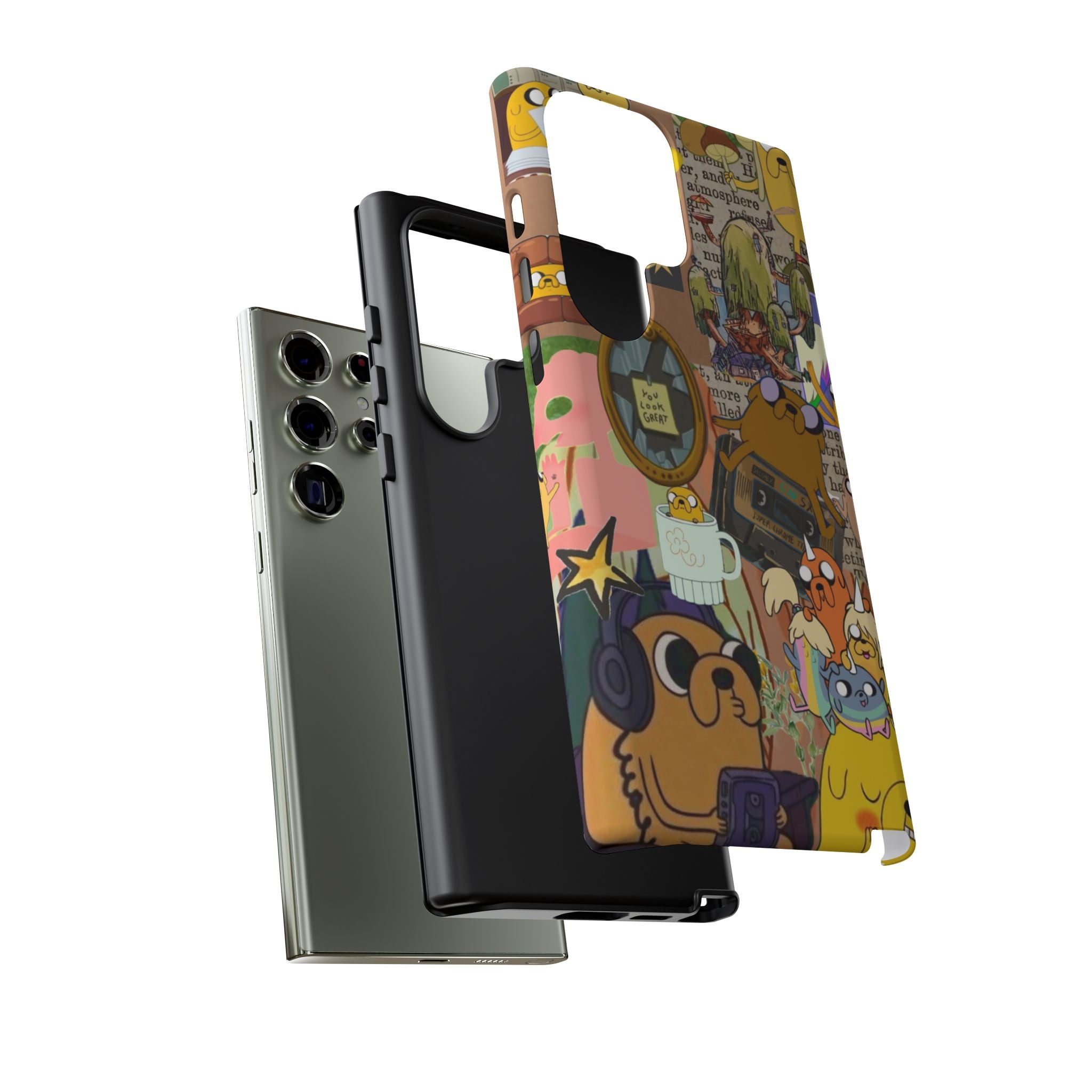 Adventure Time Jake the Dog Cartoon Collage Phone Case | Adventure Dog Character Pattern