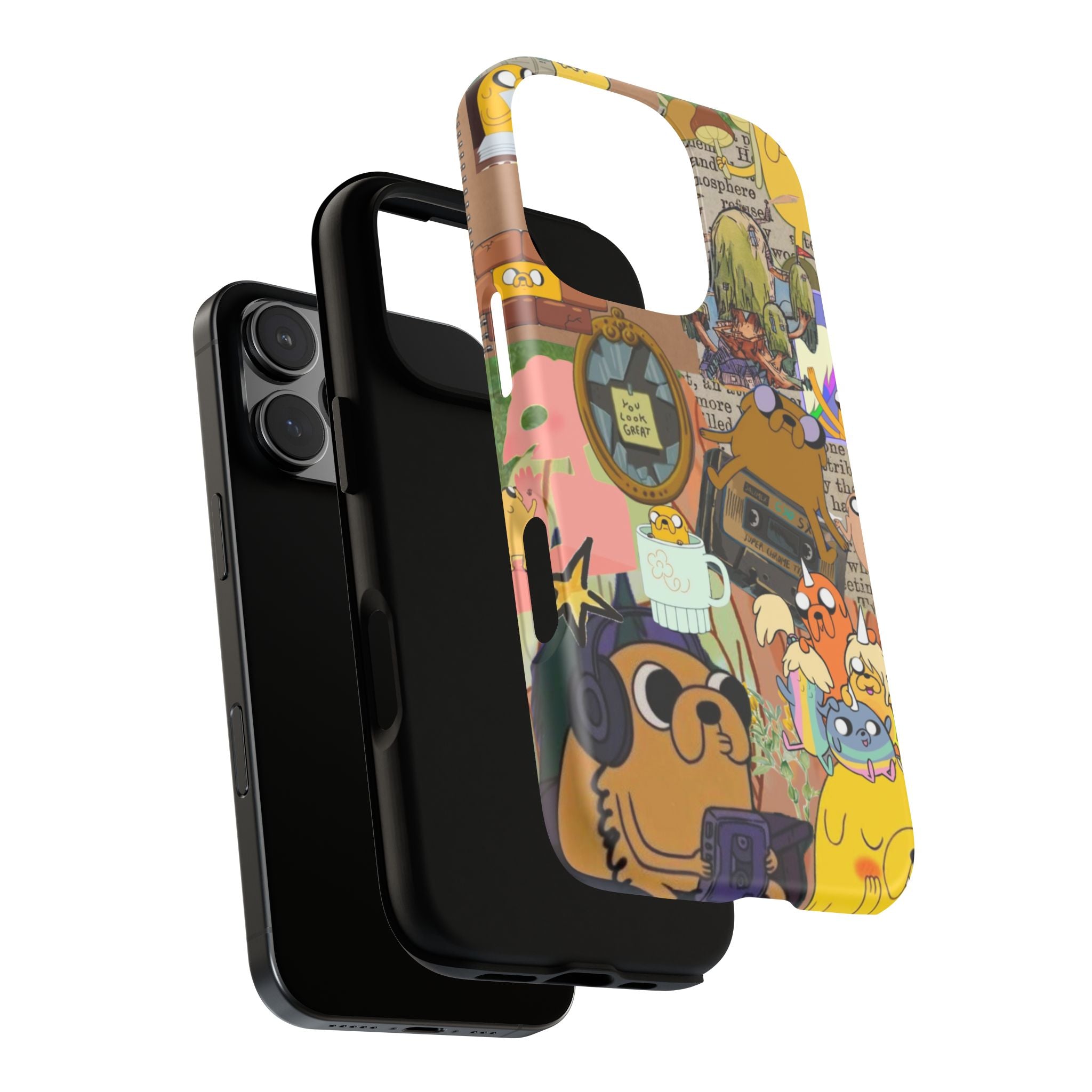 Adventure Time Jake the Dog Cartoon Collage Phone Case | Adventure Dog Character Pattern