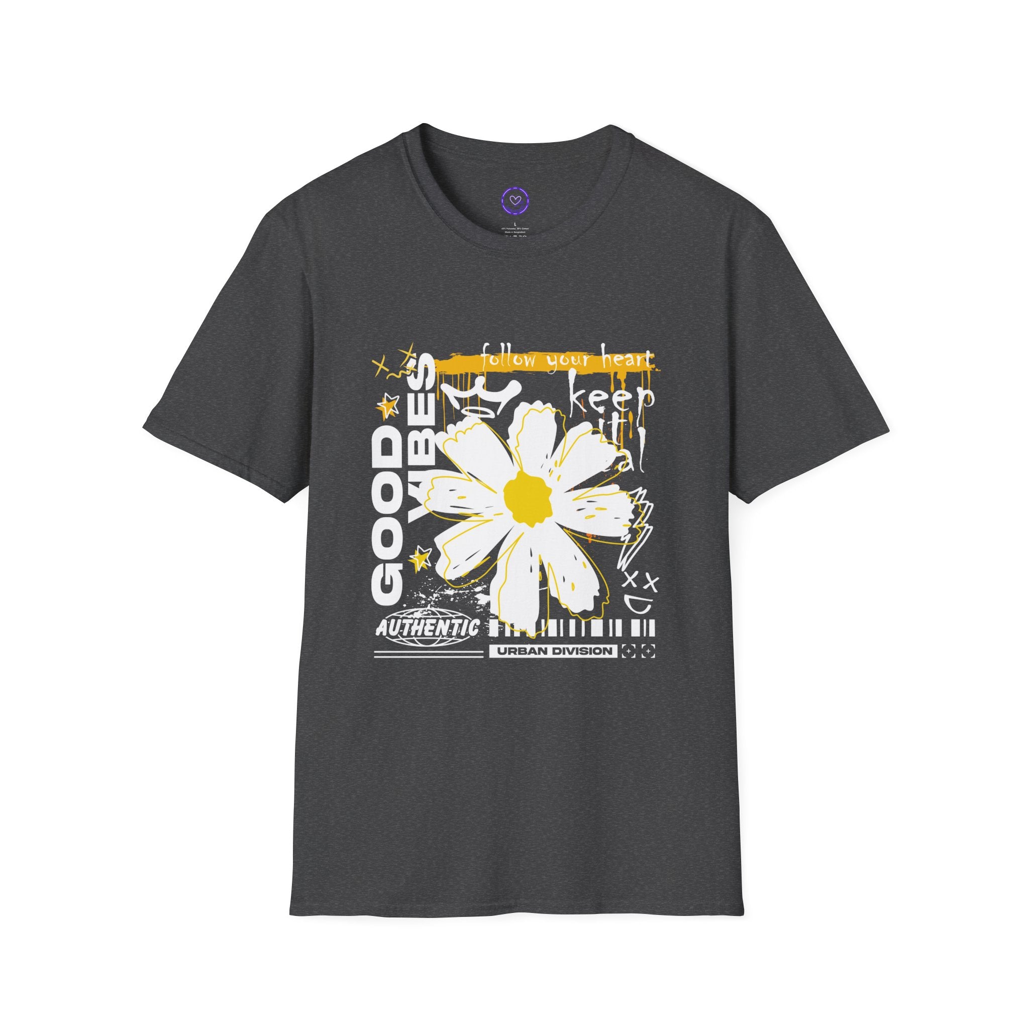 Good Vibes Daisy T-Shirt | White Yellow Floral Graphic