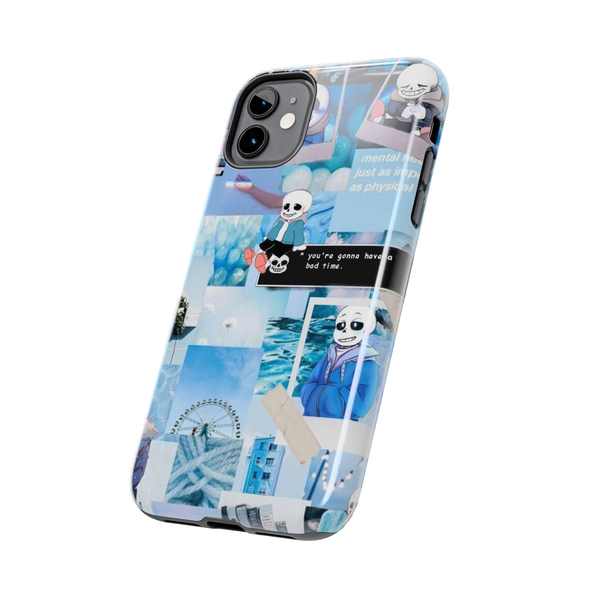 Undertale Sans Character Collage Tough Phone Case | Blue Aesthetic, Undertale-inspired