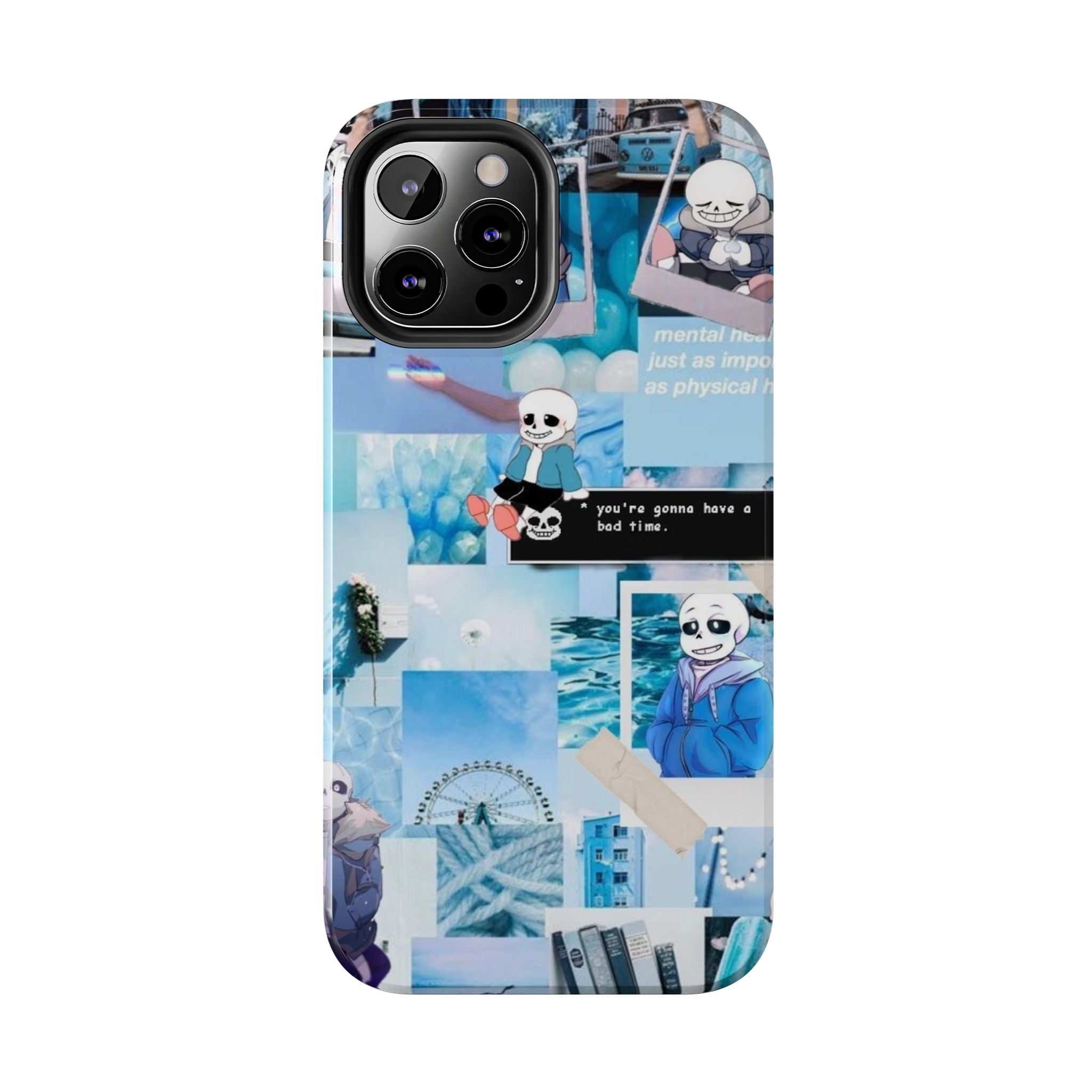 Undertale Sans Character Collage Tough Phone Case | Blue Aesthetic, Undertale-inspired