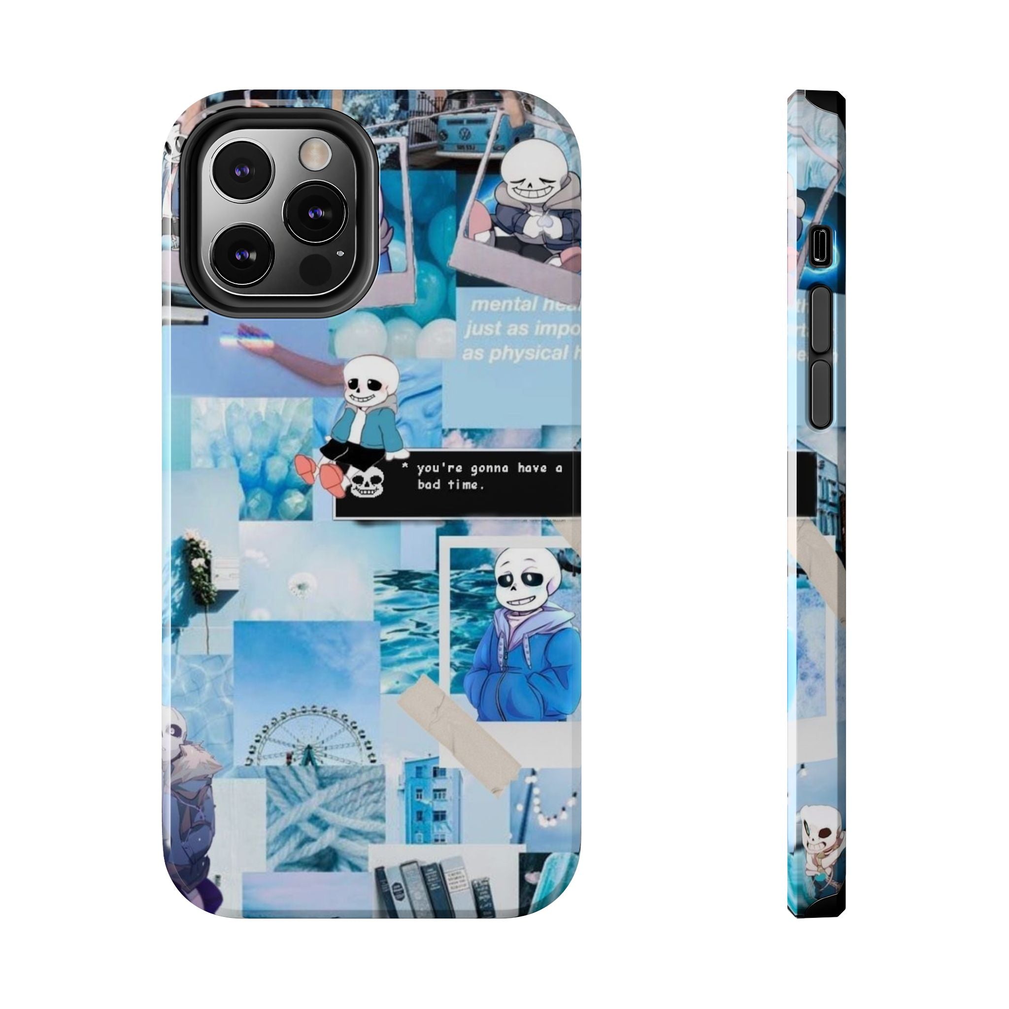 Undertale Sans Character Collage Tough Phone Case | Blue Aesthetic, Undertale-inspired