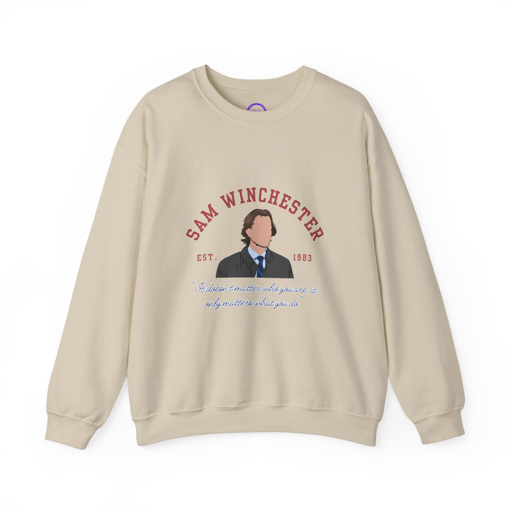 Sam Winchester Supernatural Illustration Crewneck Sweatshirt | TV Character Portrait