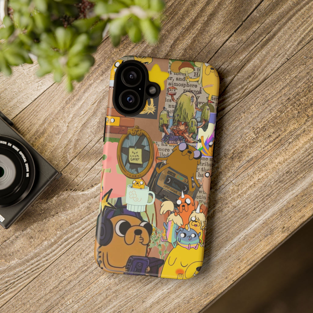 Adventure Time Jake the Dog Cartoon Collage Phone Case | Adventure Dog Character Pattern