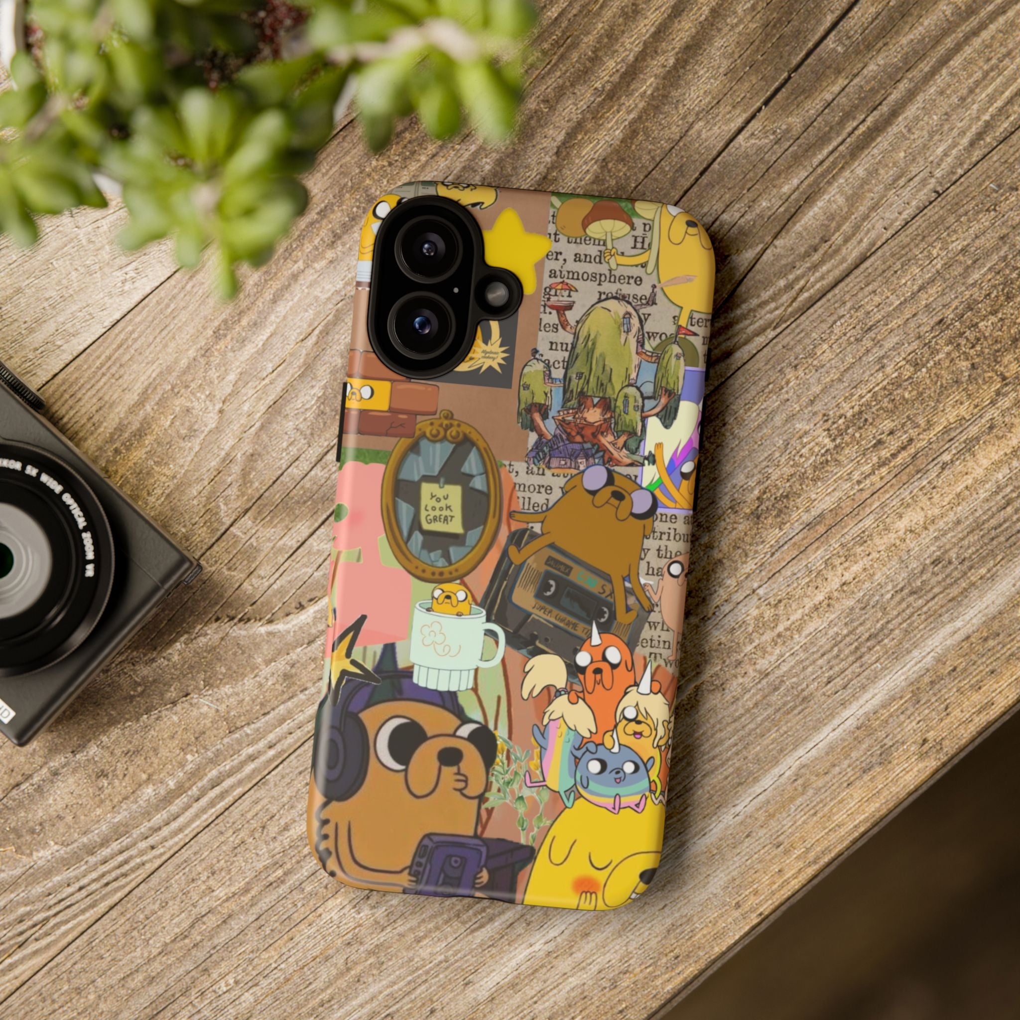 Adventure Time Jake the Dog Cartoon Collage Phone Case | Adventure Dog Character Pattern