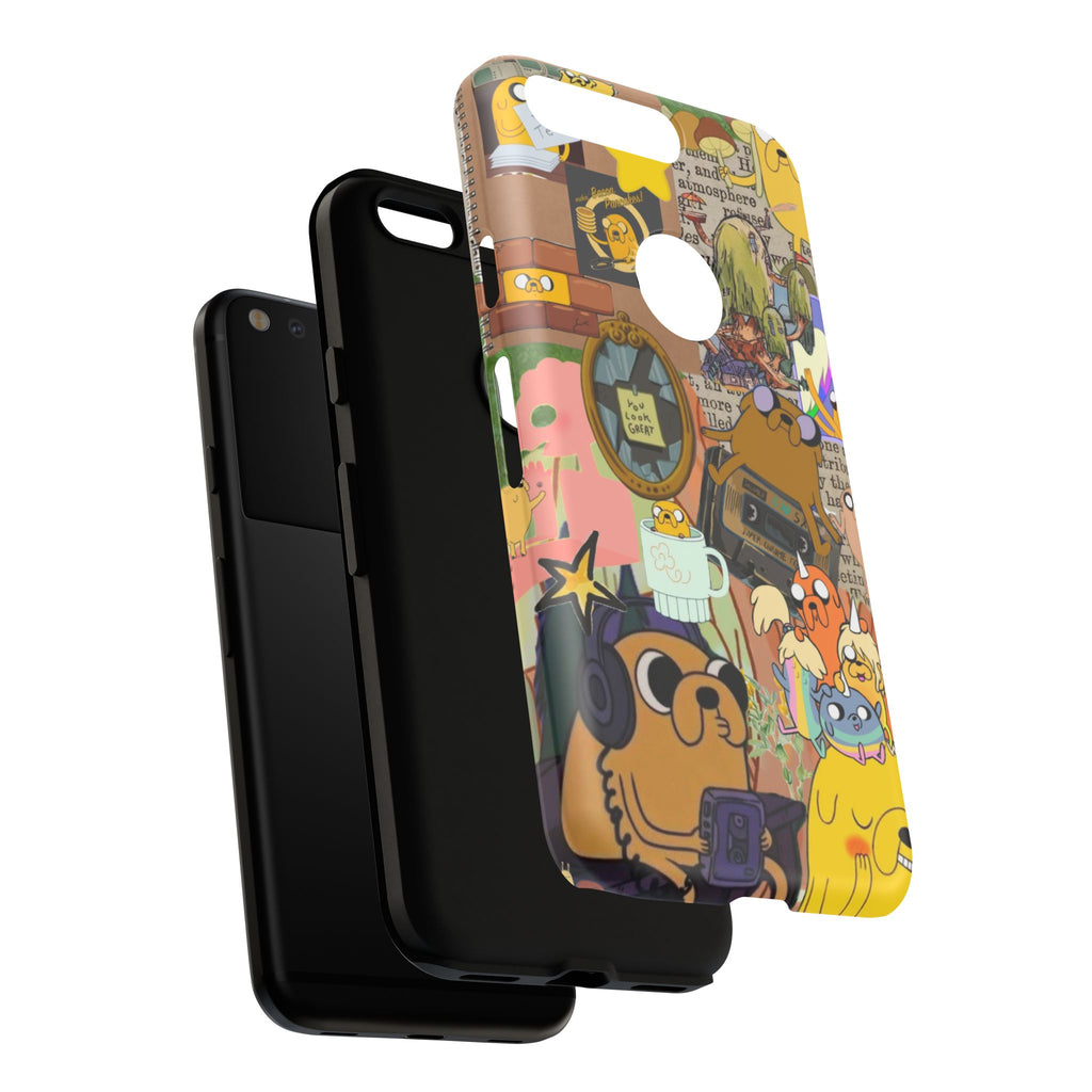 Adventure Time Jake the Dog Cartoon Collage Phone Case | Adventure Dog Character Pattern