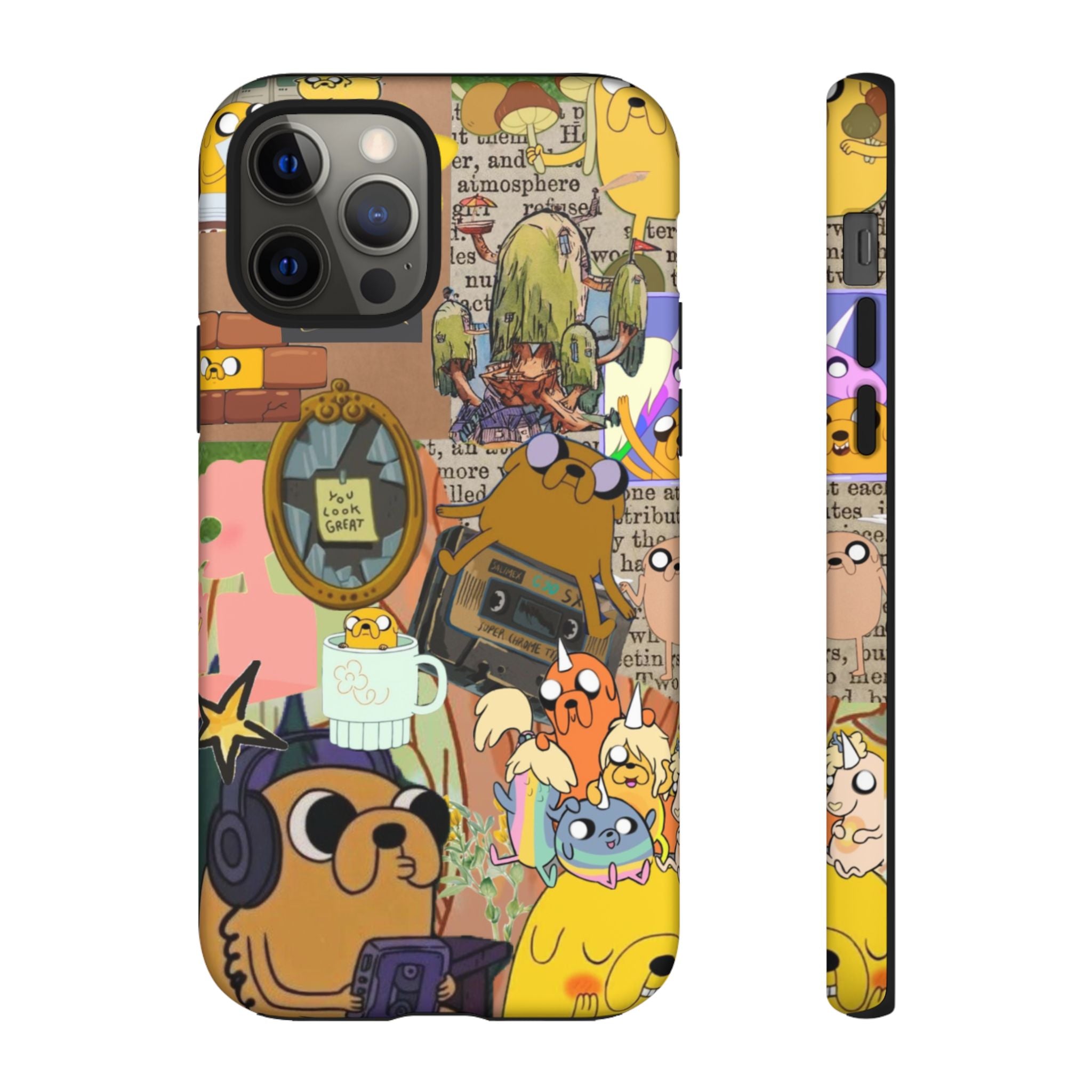 Adventure Time Jake the Dog Cartoon Collage Phone Case | Adventure Dog Character Pattern