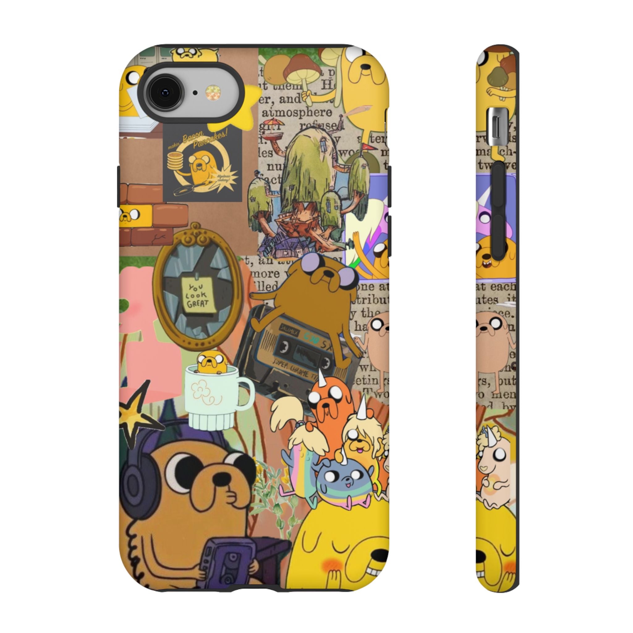 Adventure Time Jake the Dog Cartoon Collage Phone Case | Adventure Dog Character Pattern