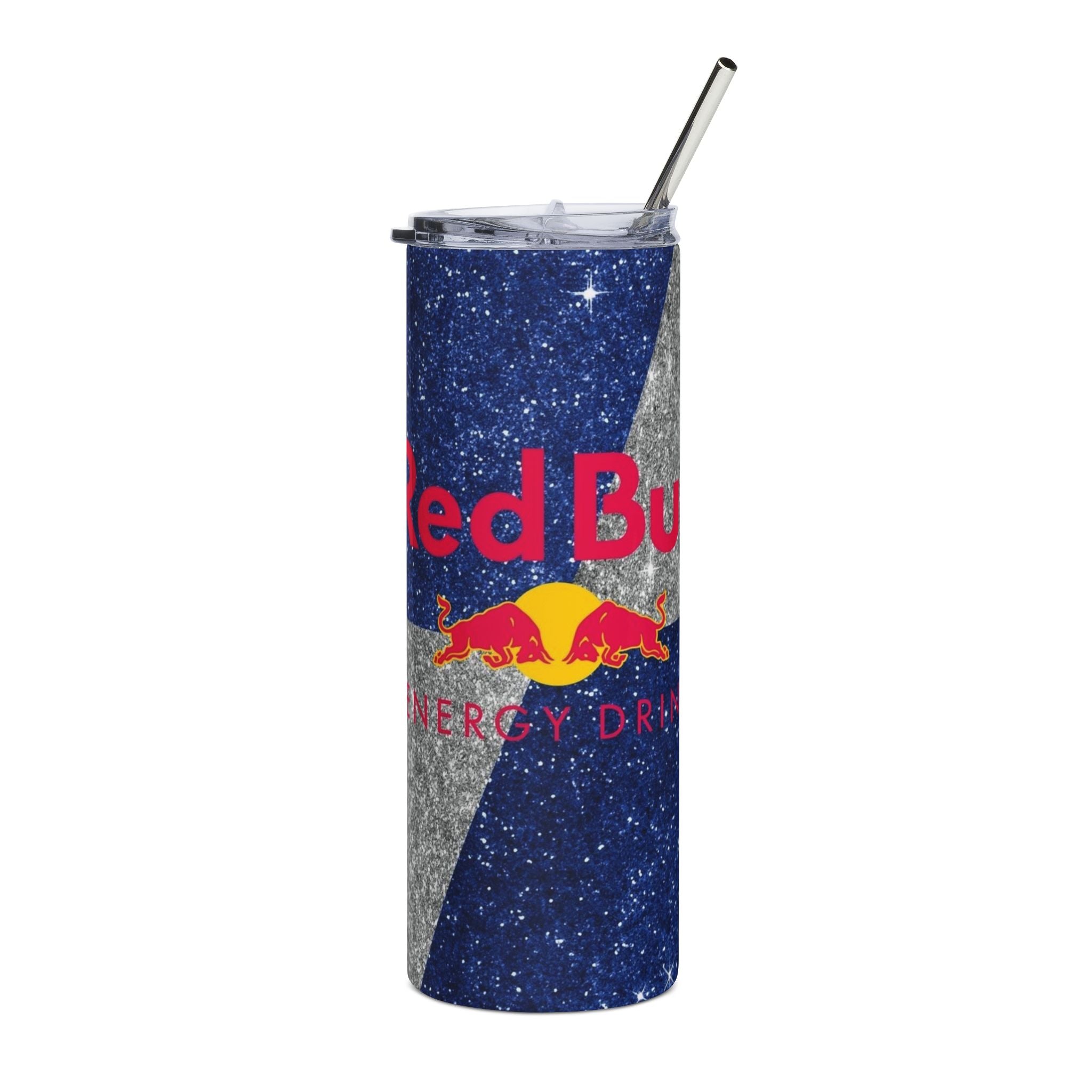 Glitter Red Bull Energy Drink Logo Tumbler | 20oz Stainless Steel Tumbler