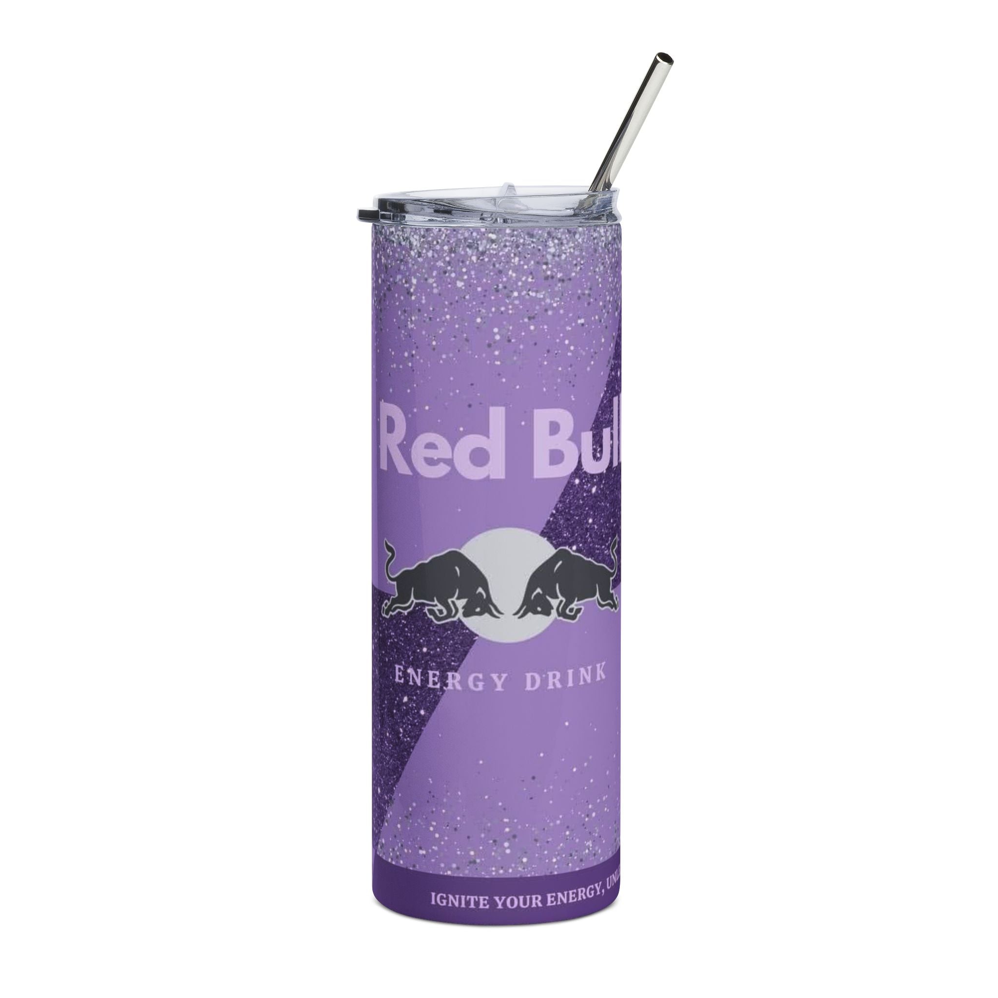 Purple Sparkle Red Bull Logo Tumbler | Stainless Steel 20oz