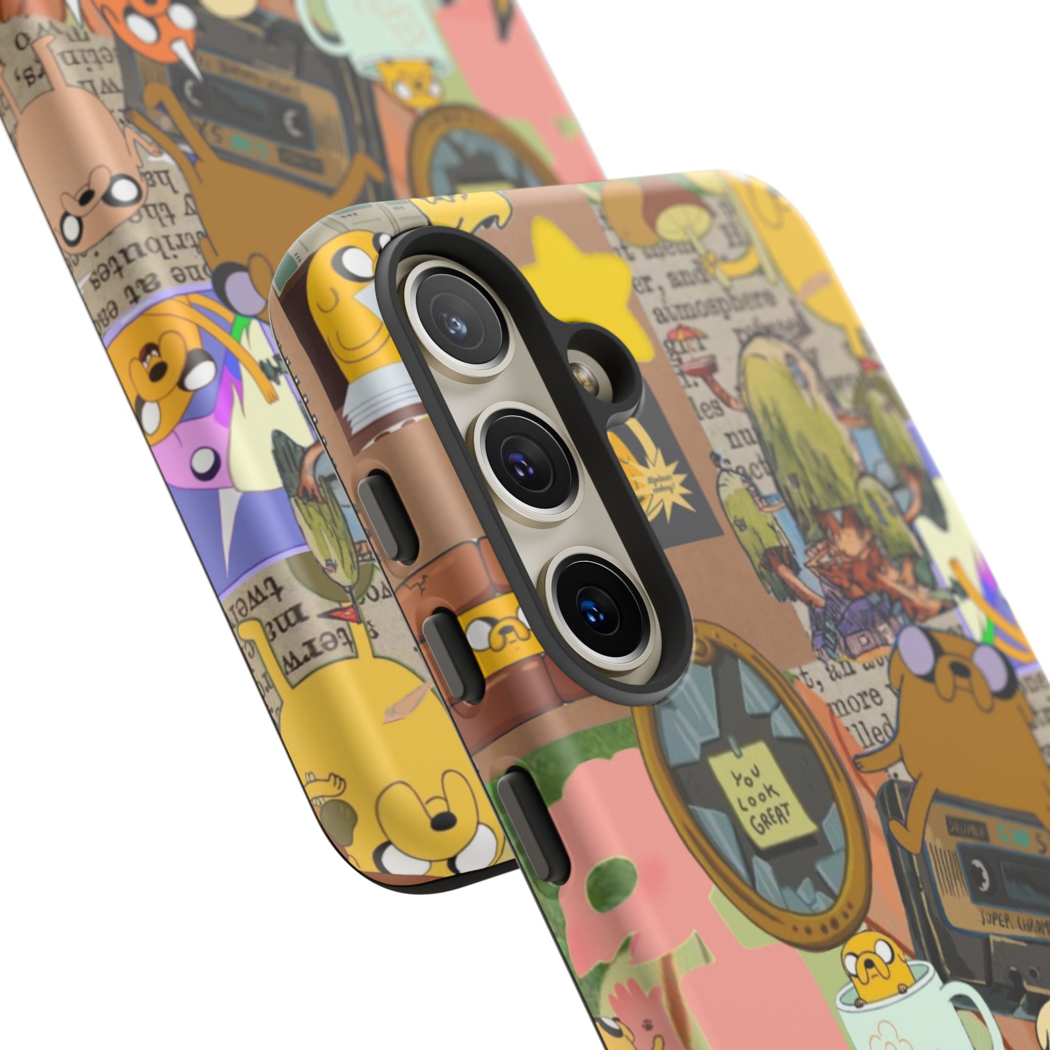 Adventure Time Jake the Dog Cartoon Collage Phone Case | Adventure Dog Character Pattern