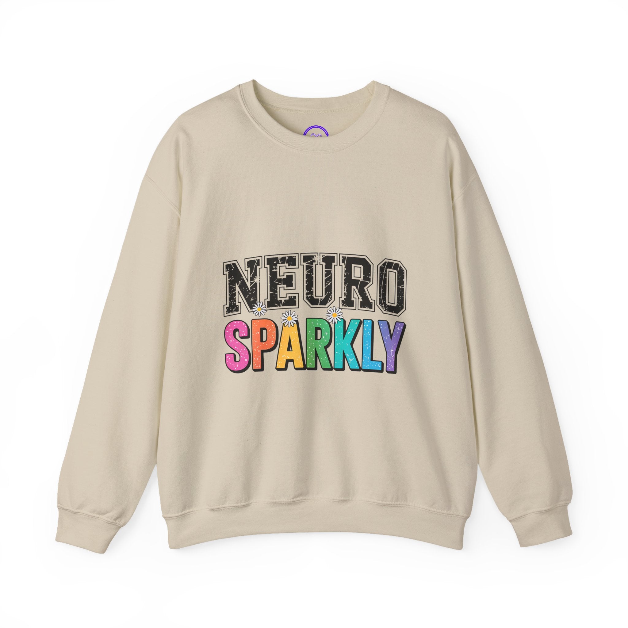 Neuro Sparkly Sweatshirt | Rainbow Text Crewneck