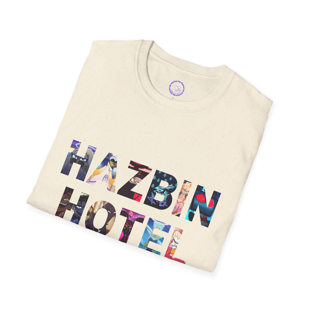 Hazbin Hotel modern text collage T-Shirt | Animated anime merch series typography tee